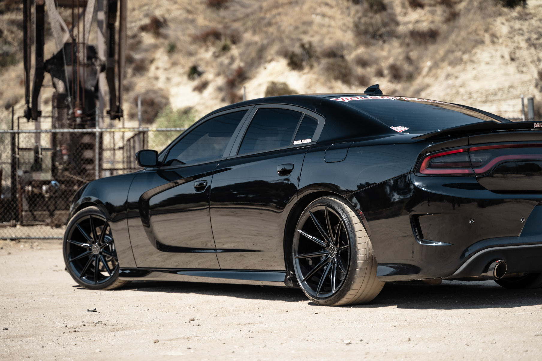 A 2018 Dodge Charger on 20 Inch Blaque Diamond BD-11 Gloss Black Wheels