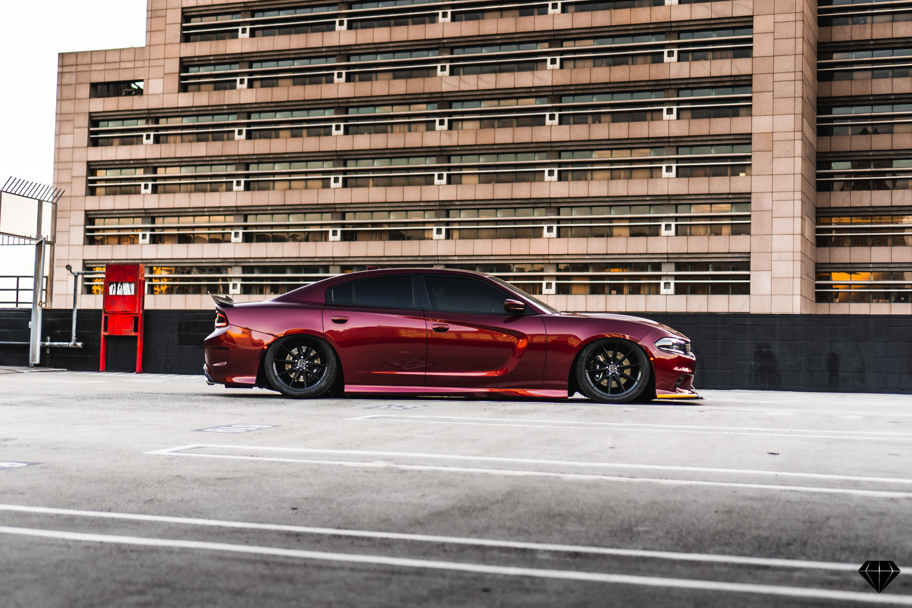 A 2018 Dodge Charger Scatpack on Blaque Diamond BD-11 Gloss Black Wheels