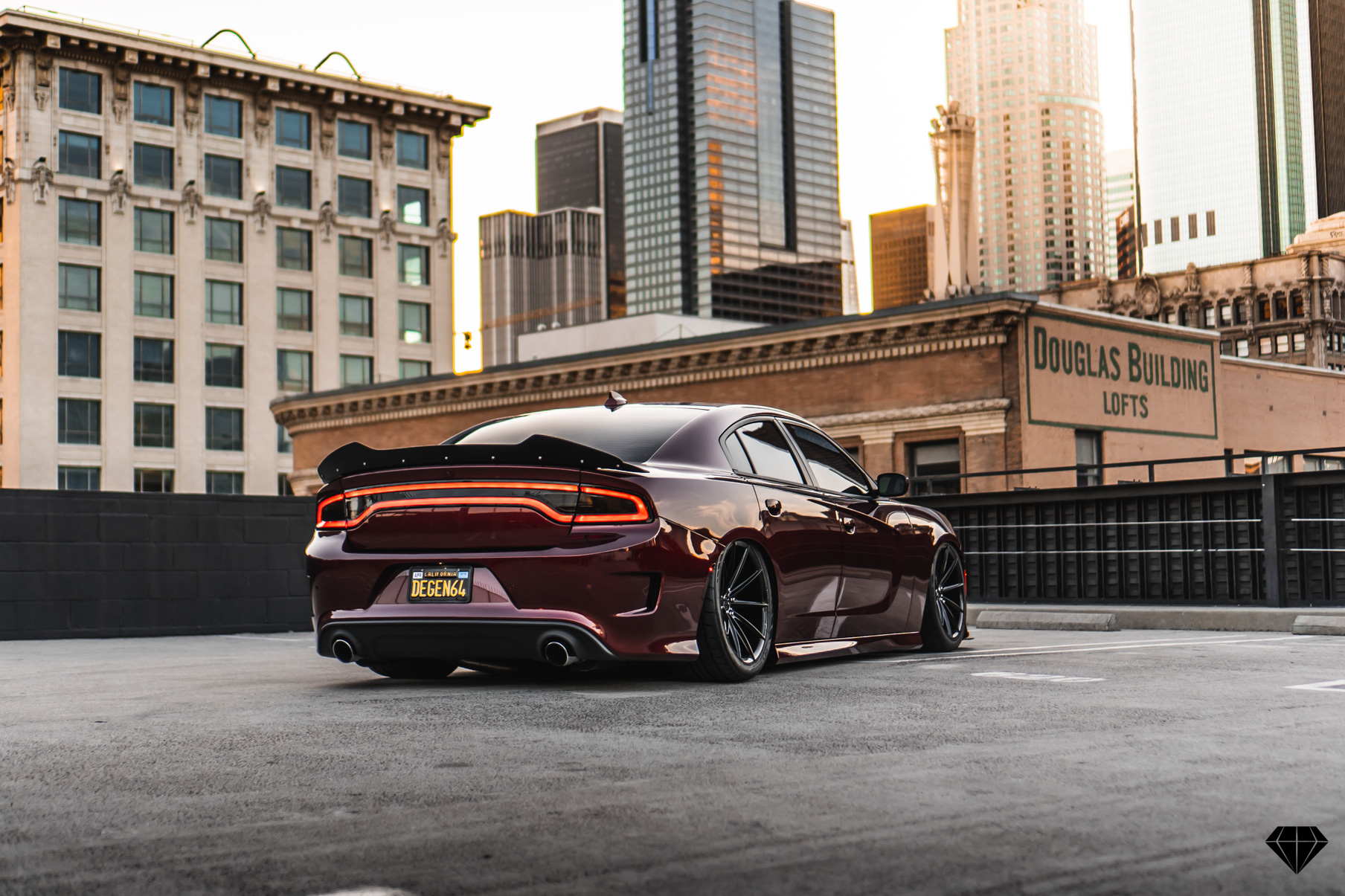 A 2018 Dodge Charger Scatpack on Blaque Diamond BD-11 Gloss Black Wheels