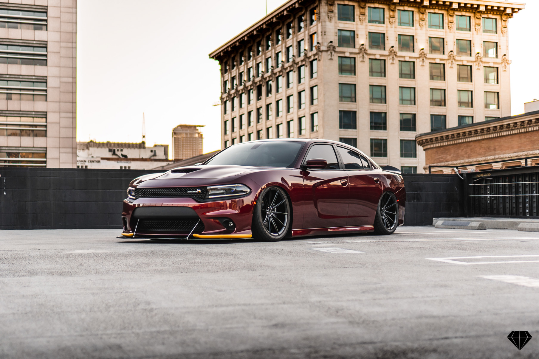A 2018 Dodge Charger Scatpack on Blaque Diamond BD-11 Gloss Black Wheels