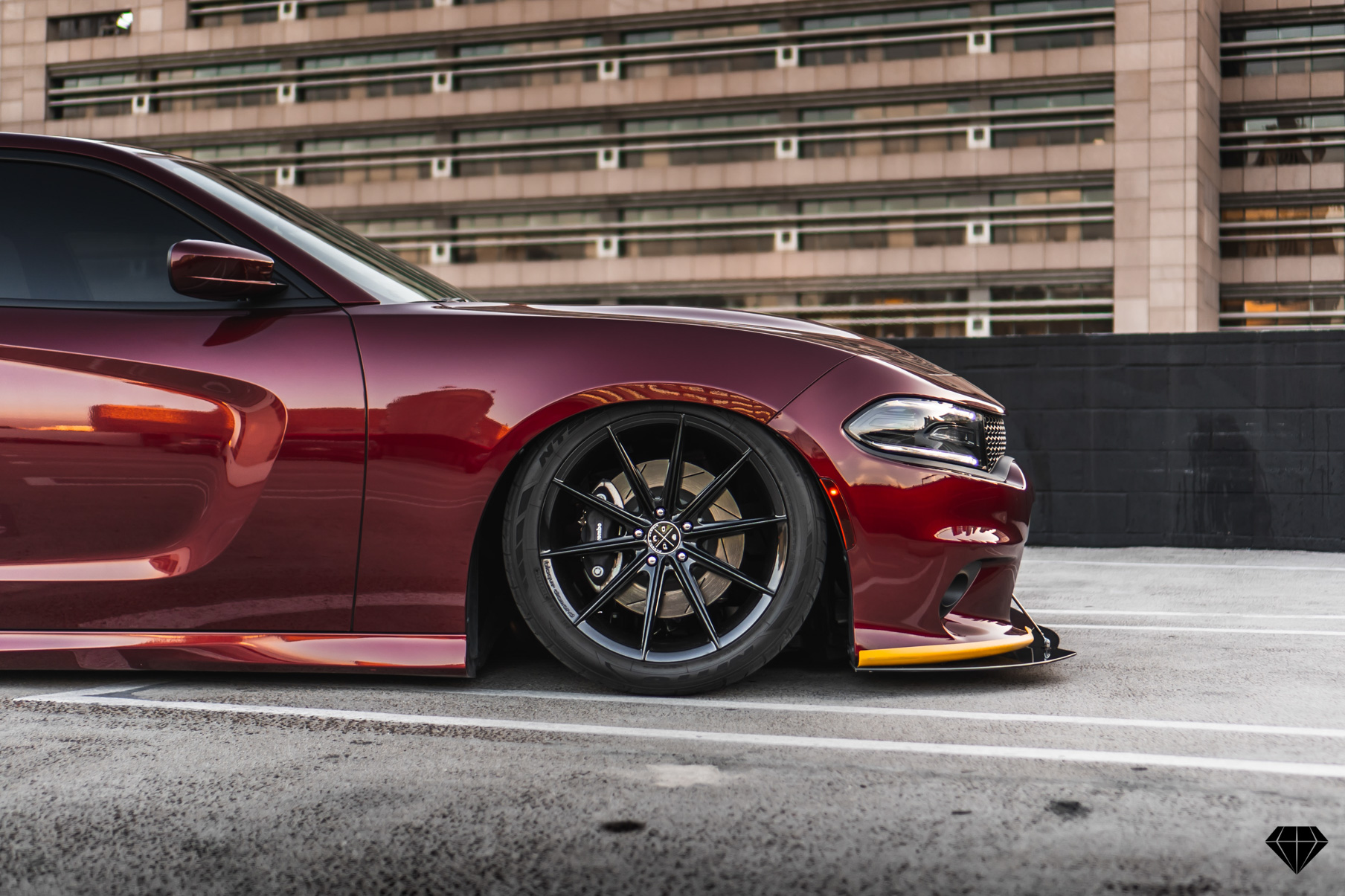 A 2018 Dodge Charger Scatpack on Blaque Diamond BD-11 Gloss Black Wheels