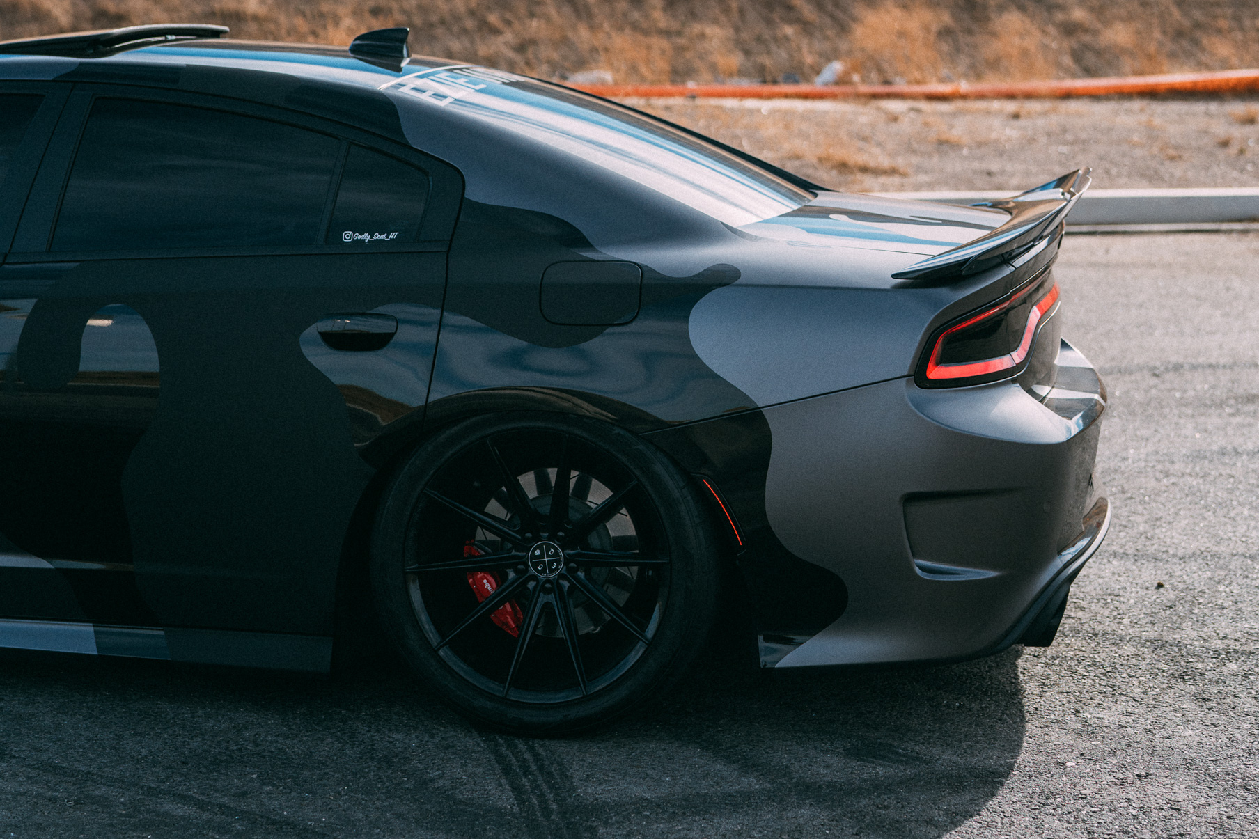 A 2016 Dodge Charger Scat Pack on 20 Inch Blaque Diamond BD-11 Gloss Black Wheels