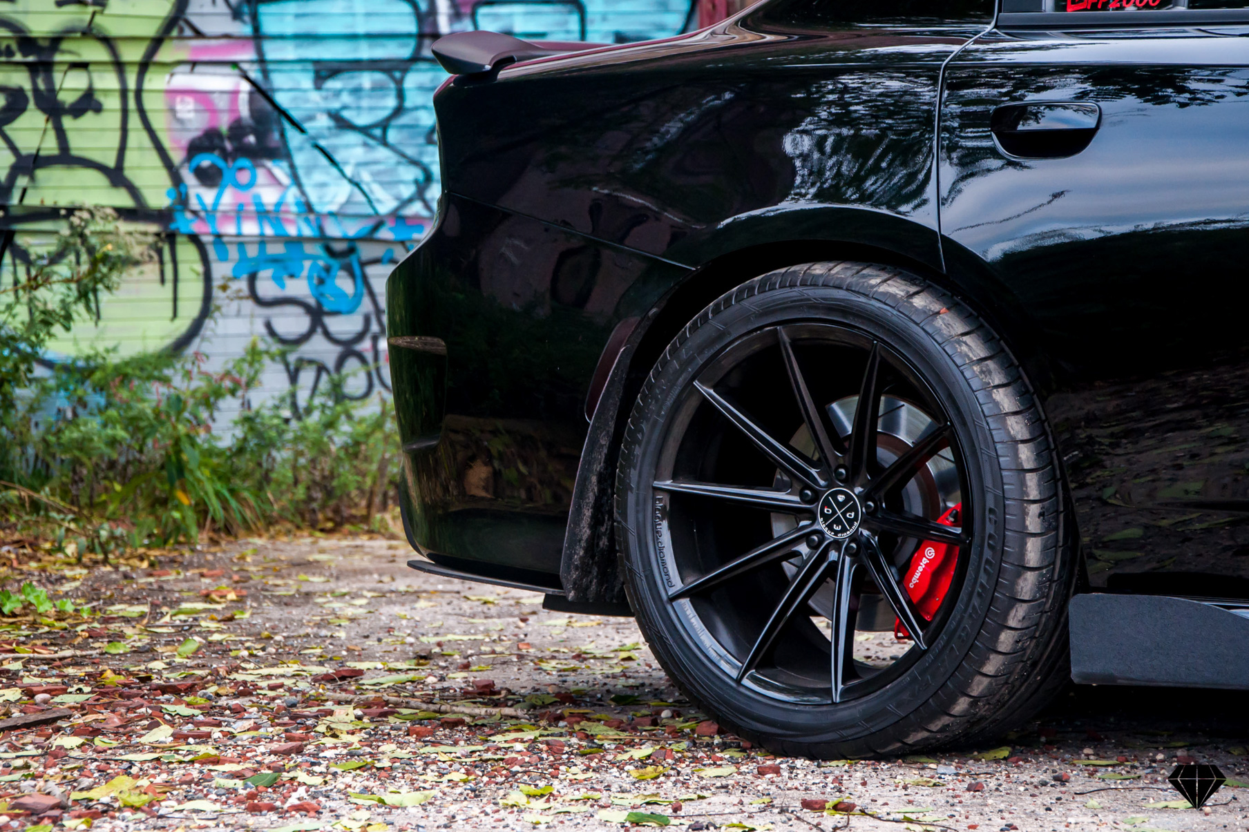 A 2016 Dodge Charger Scat Pack on 20 Inch Blaque Diamond BD-11 Gloss Black Wheels