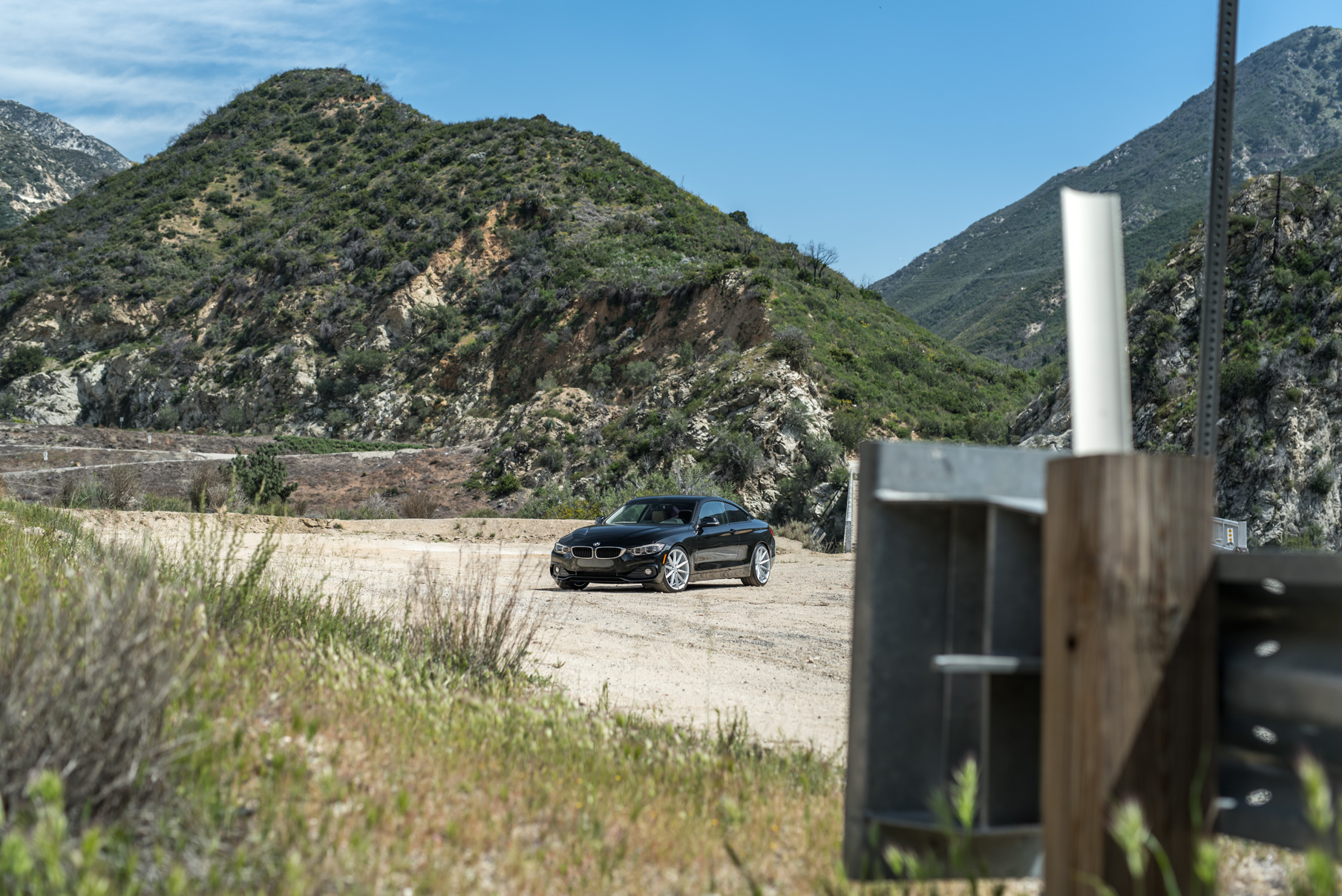 A 2014 BMW 428i on 20 Inch Staggered Blaque Diamond BD-11 Frozen Silver Wheels