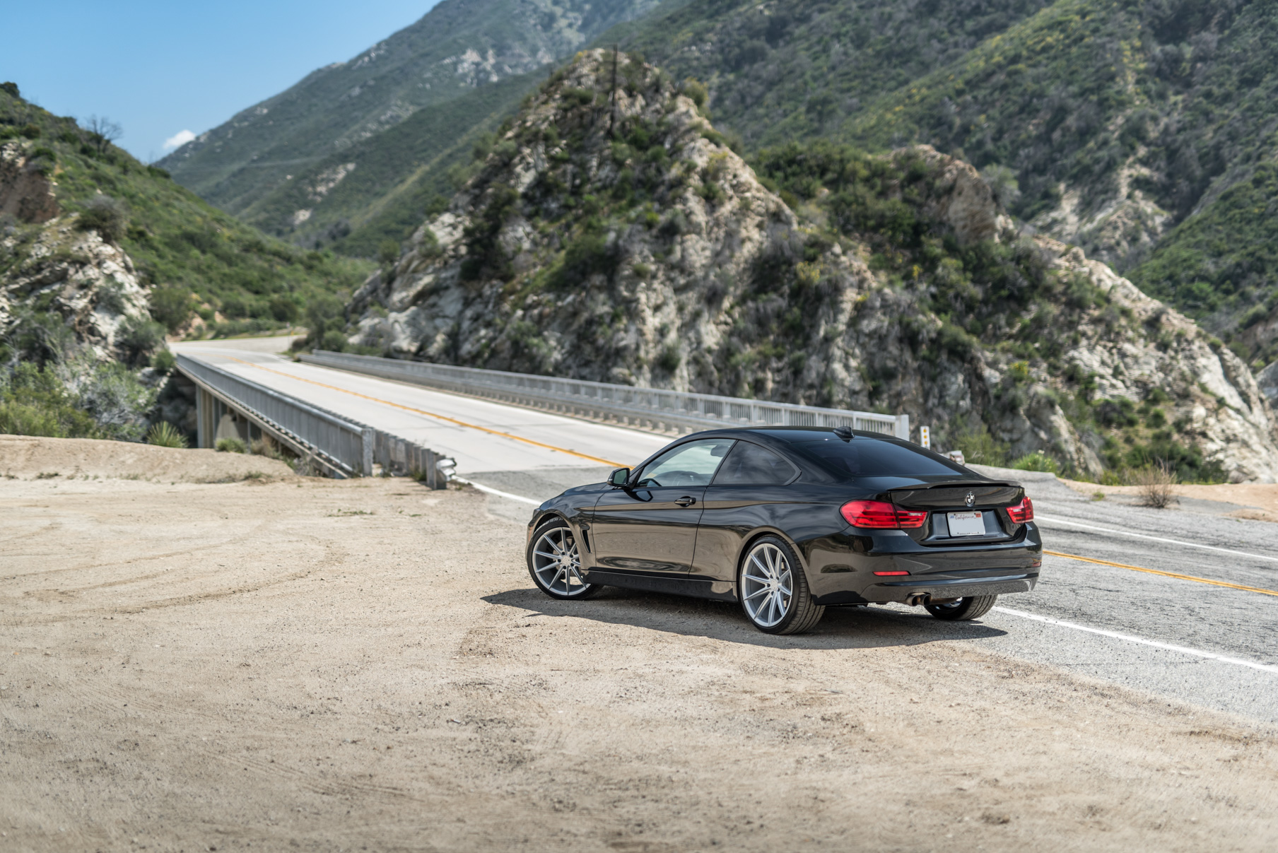 A 2014 BMW 428i on 20 Inch Staggered Blaque Diamond BD-11 Frozen Silver Wheels