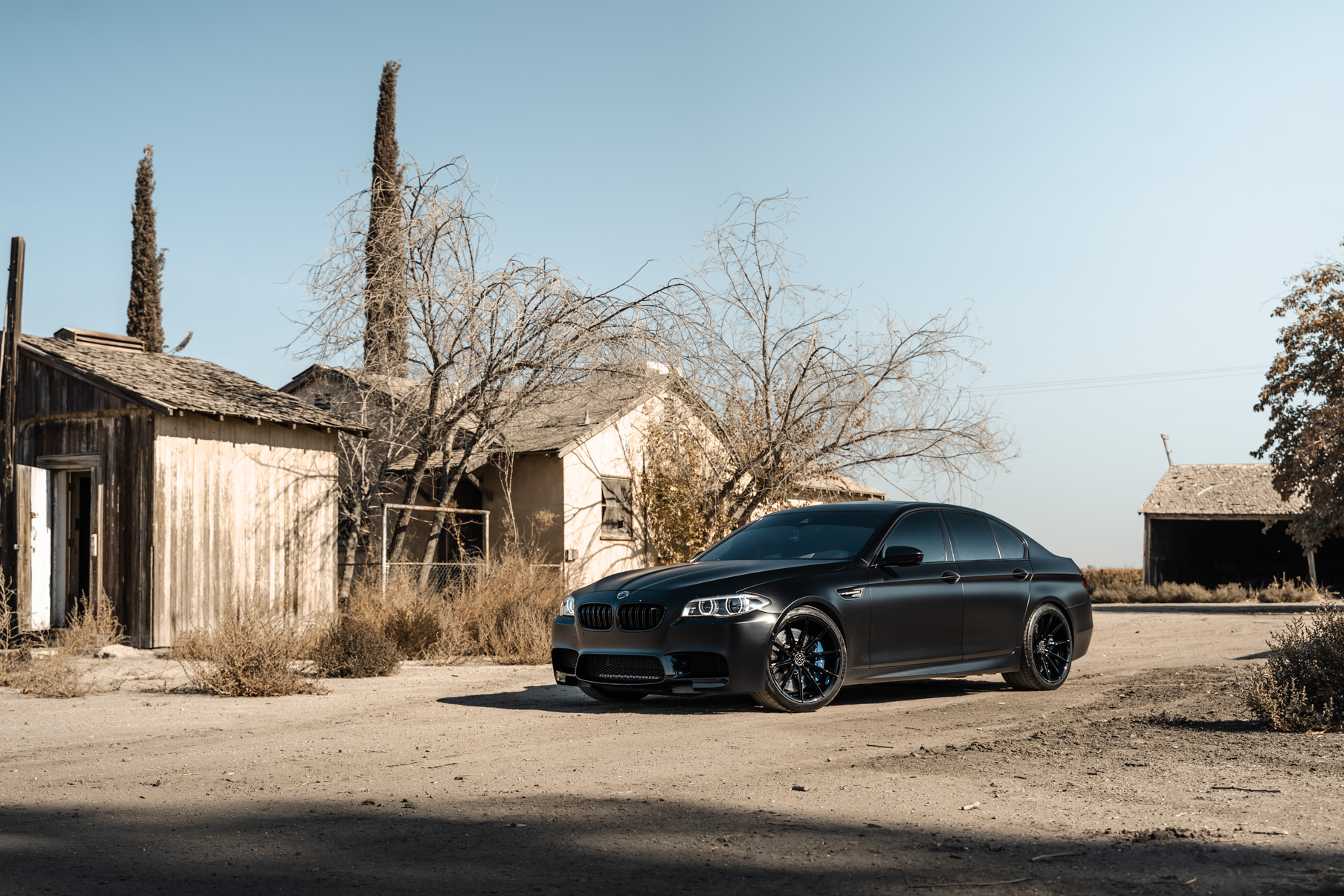 A 2016 BMW M5 on 20 Inch Blaque Diamond BD-11 Gloss Black Wheels