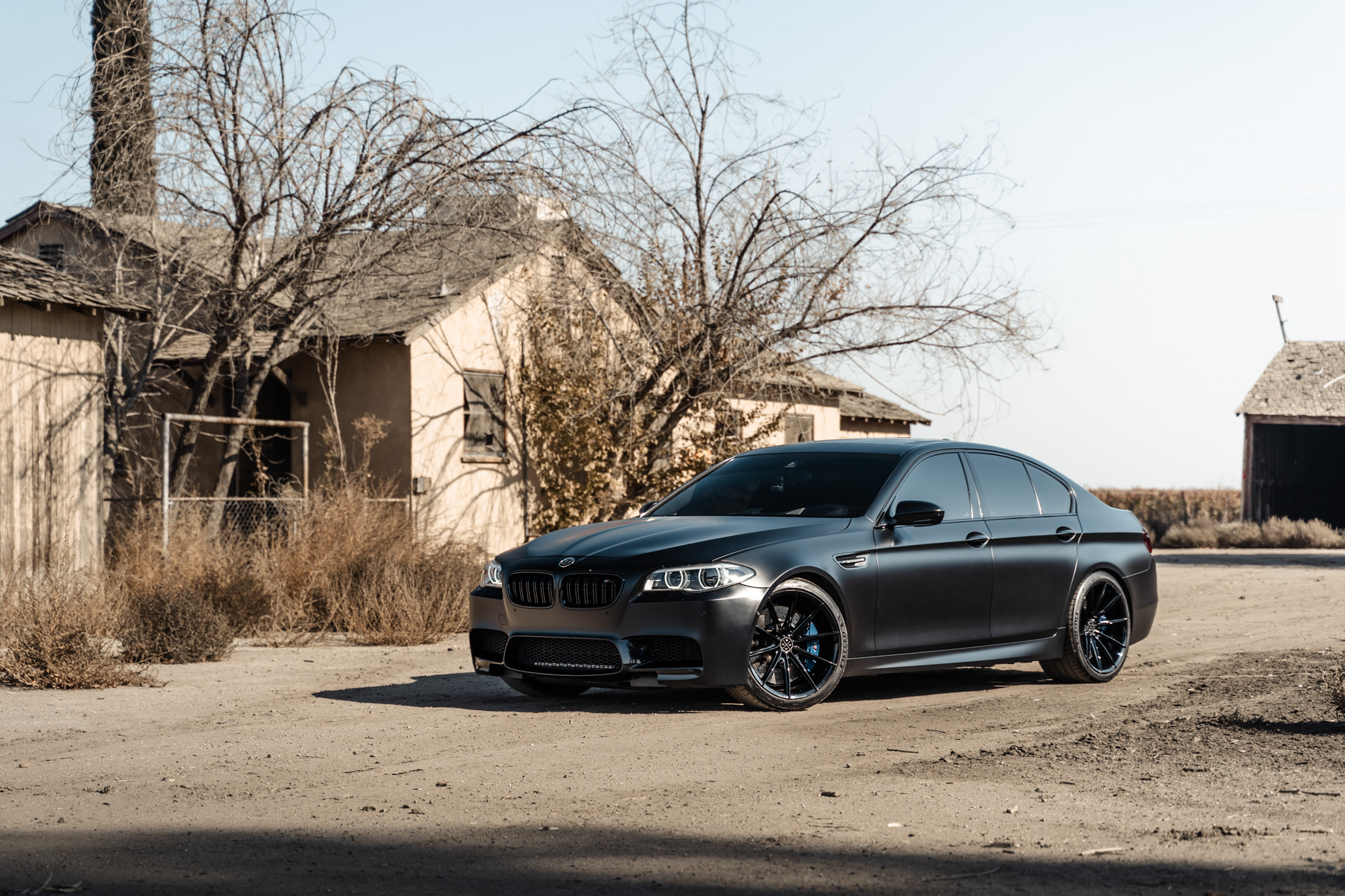 A 2016 BMW M5 on 20 Inch Blaque Diamond BD-11 Gloss Black Wheels