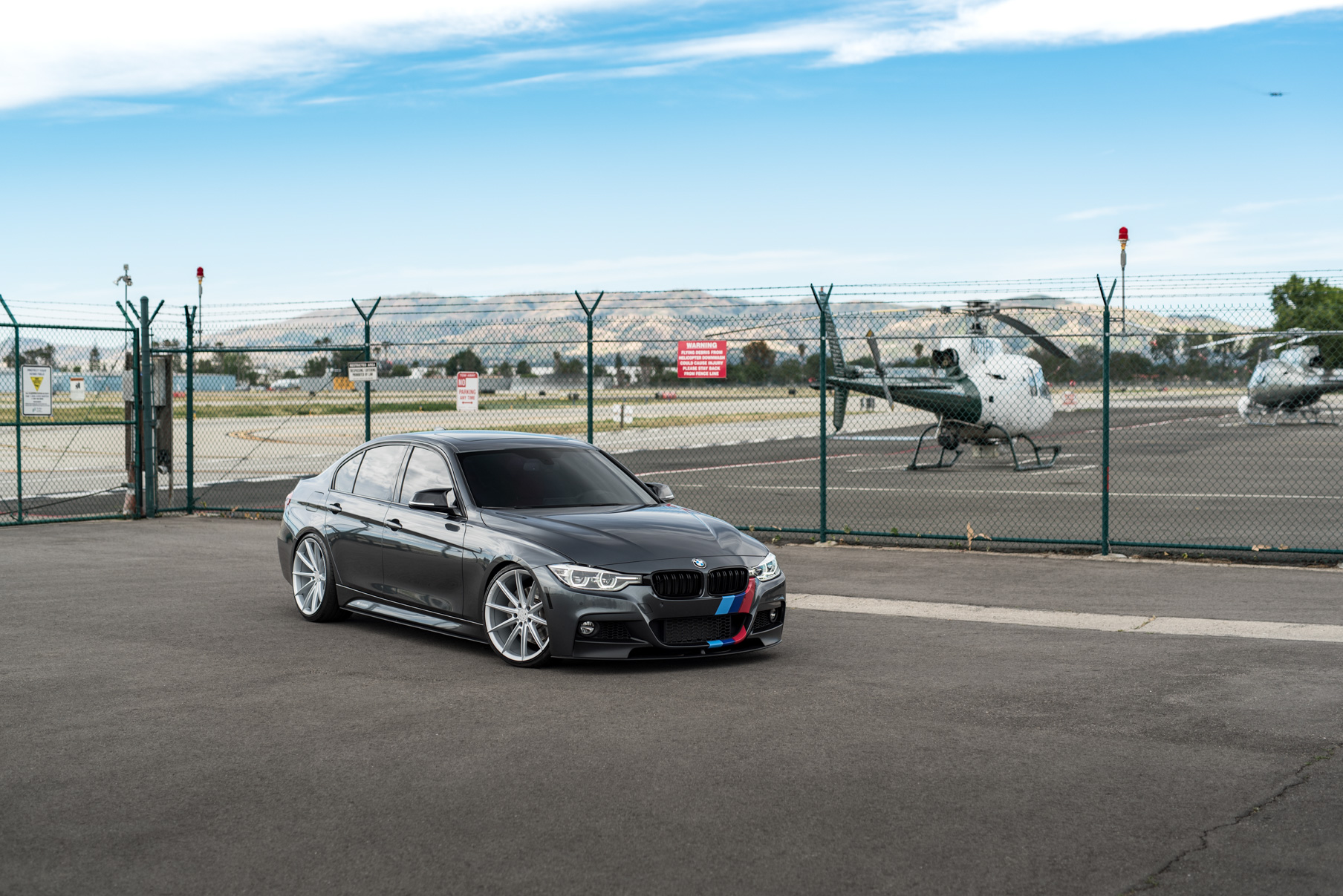A 2014 BMW 340i on 20 Inch Blaque Diamond BD-11 Frozen Silver Wheels