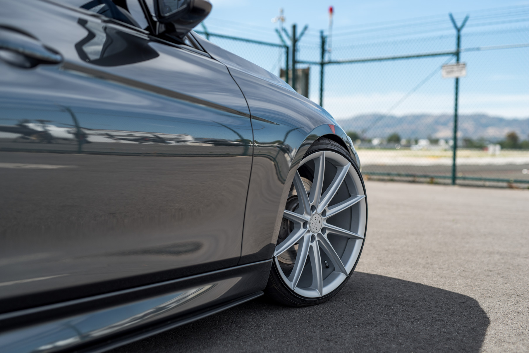 A 2014 BMW 340i on 20 Inch Blaque Diamond BD-11 Frozen Silver Wheels