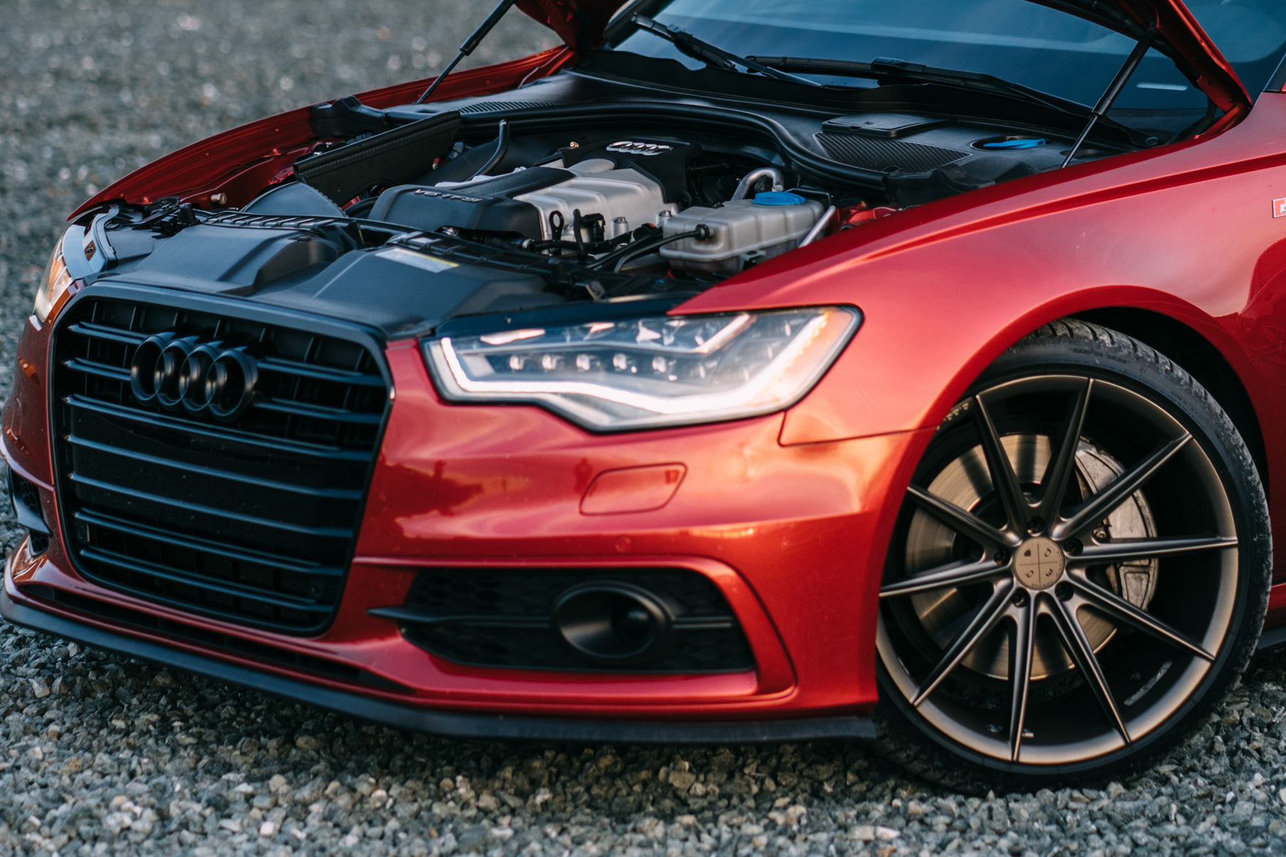 A 2016 Audi A6 on 20 Inch Blaque Diamond BD-11 Antique Matte Bronze Wheels