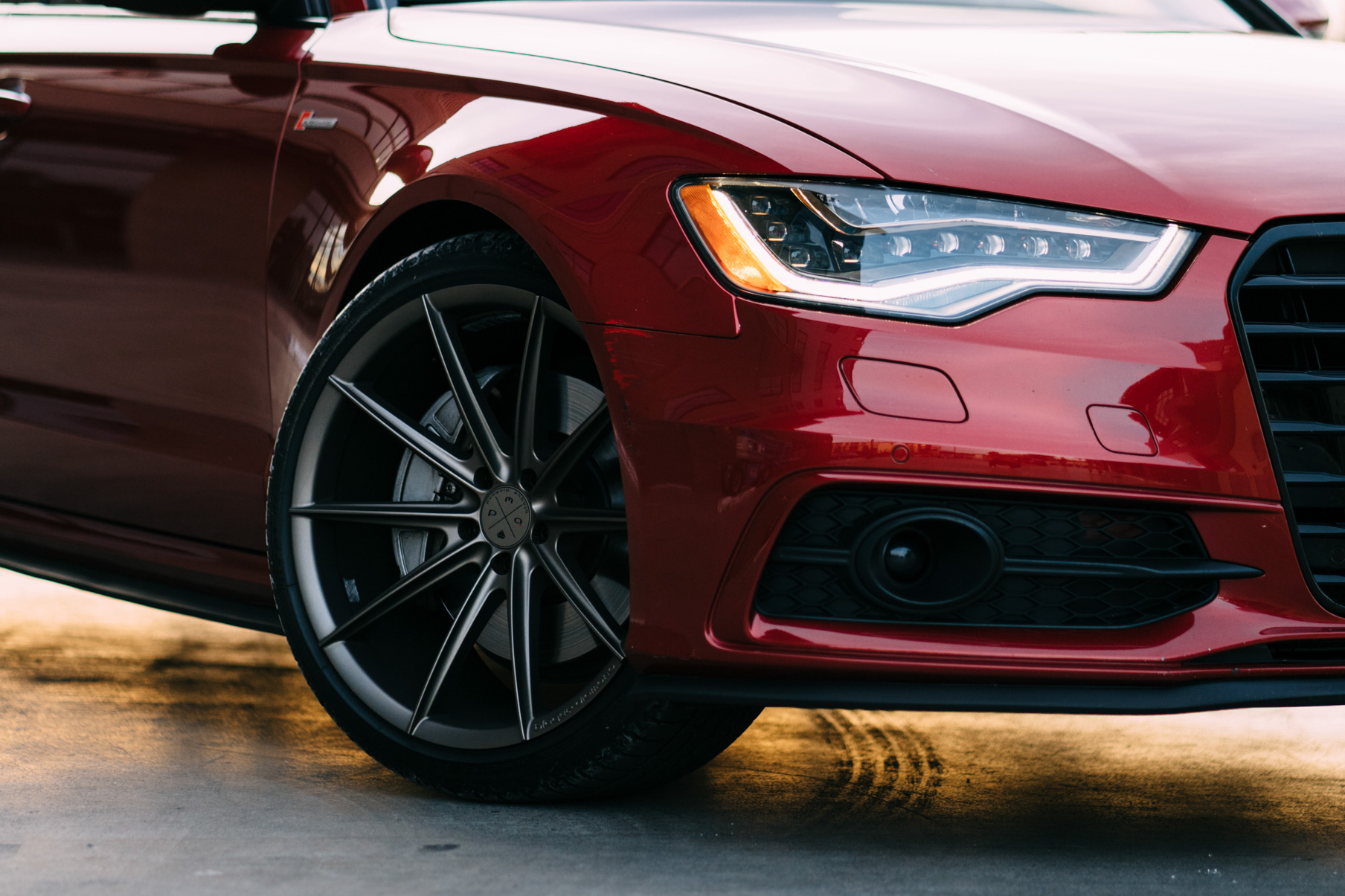 A 2016 Audi A6 on 20 Inch Blaque Diamond BD-11 Antique Matte Bronze Wheels