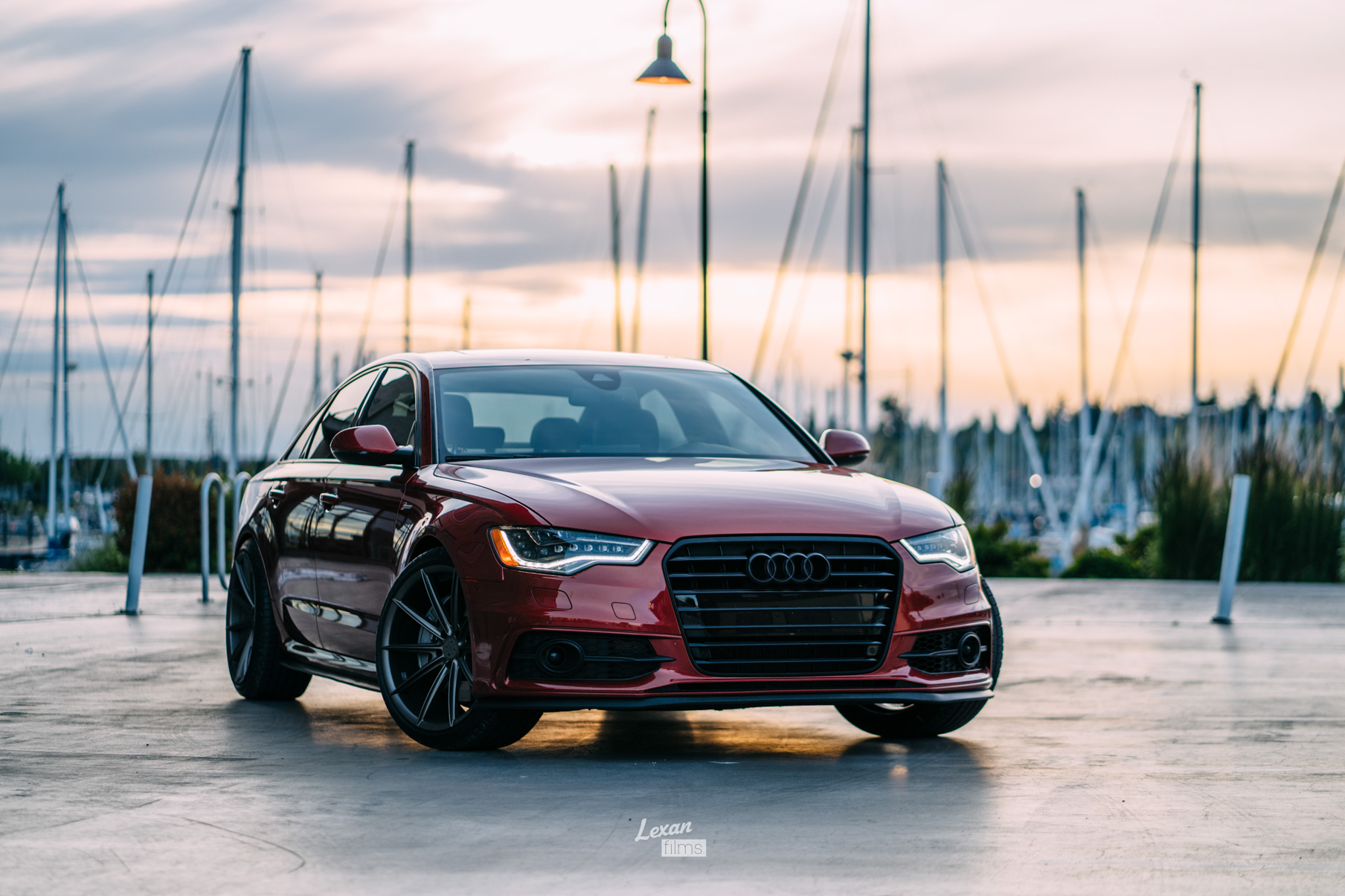 A 2016 Audi A6 on 20 Inch Blaque Diamond BD-11 Antique Matte Bronze Wheels