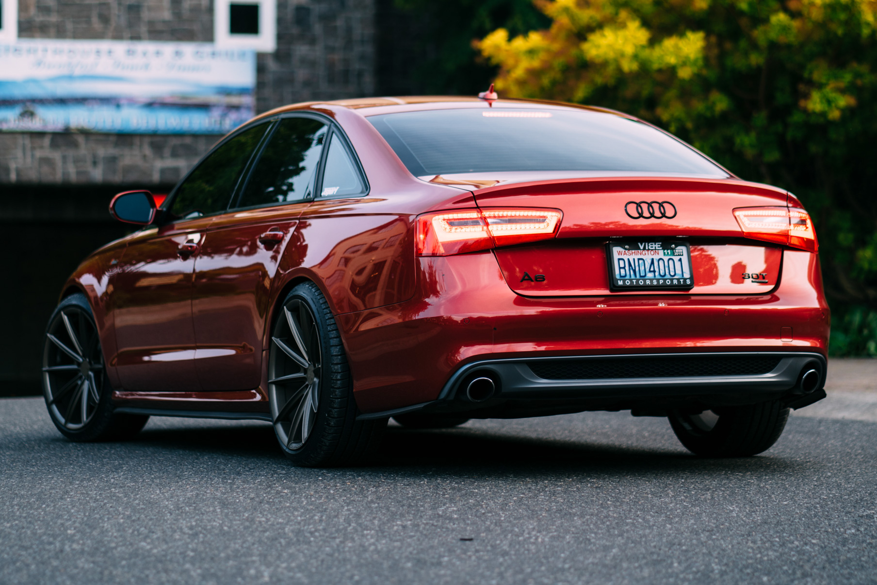 A 2016 Audi A6 on 20 Inch Blaque Diamond BD-11 Antique Matte Bronze Wheels