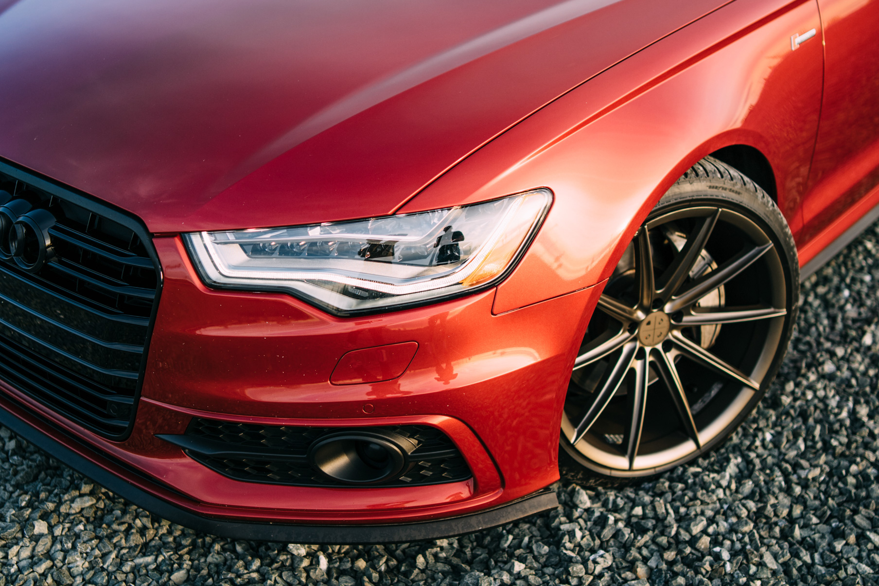 A 2016 Audi A6 on 20 Inch Blaque Diamond BD-11 Antique Matte Bronze Wheels