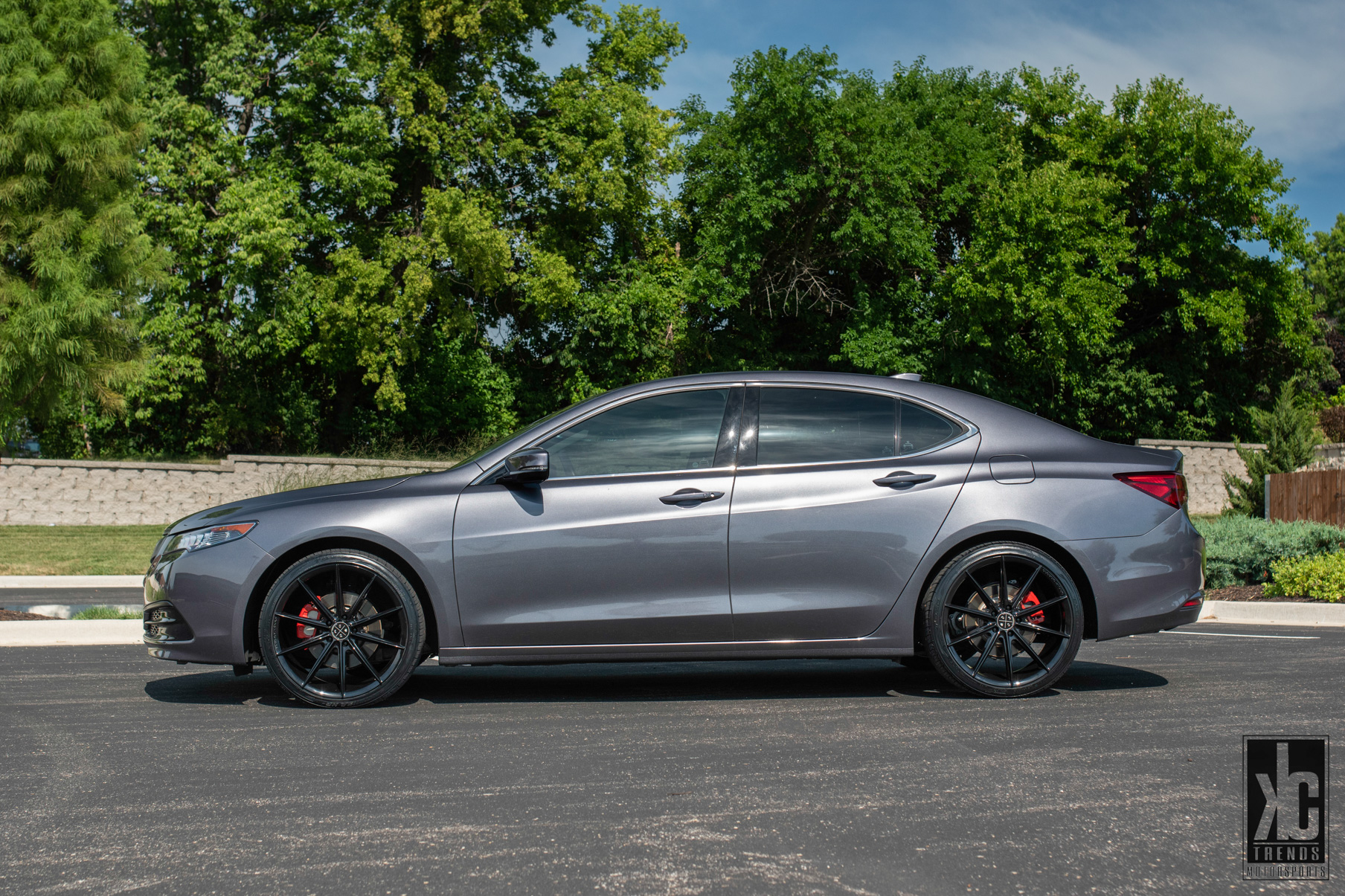 A 2015 Acura TLX on 20 Inch Blaque Diamond BD-11 Gloss Black Wheels