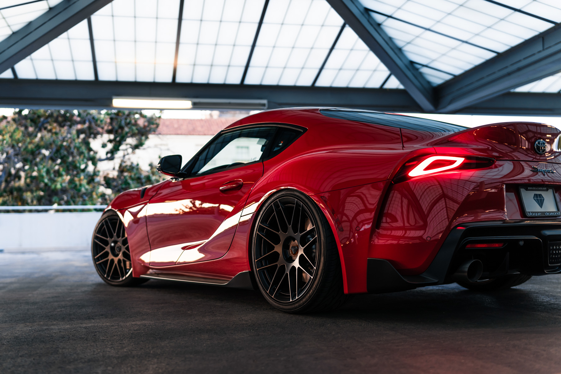 A 2020 Toyota Supra Launch Edition on 20 Inch Blaque Diamond BD-F12 Satin Black Wheels