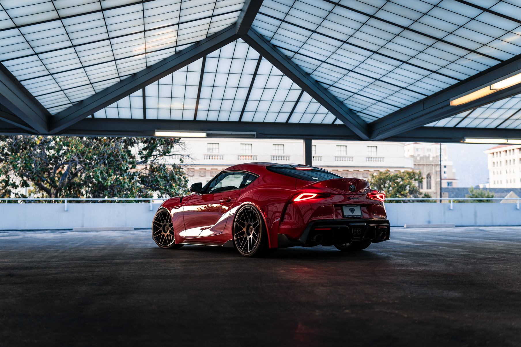A 2020 Toyota Supra Launch Edition on 20 Inch Blaque Diamond BD-F12 Satin Black Wheels