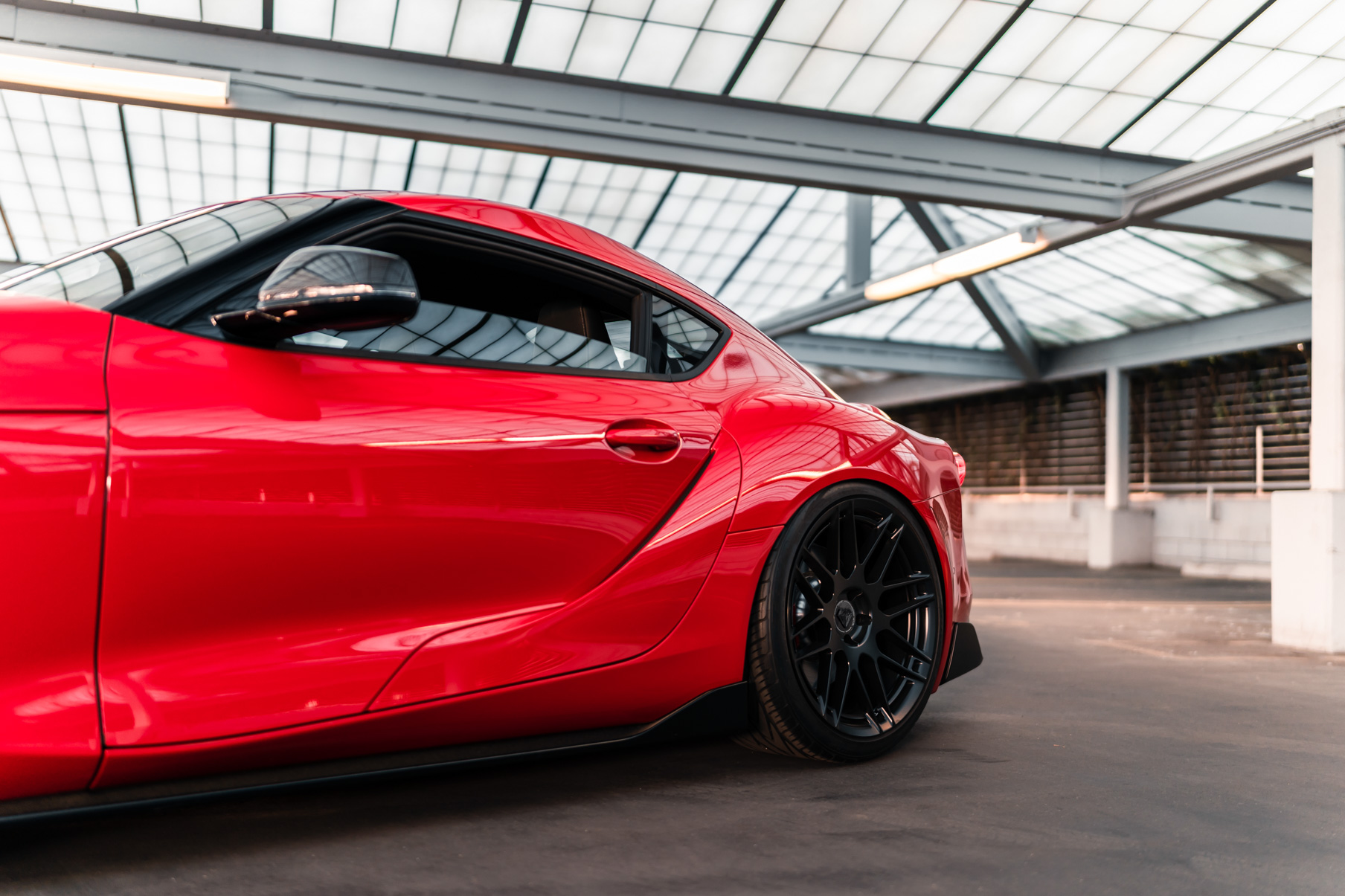 A 2020 Toyota Supra Launch Edition on 20 Inch Blaque Diamond BD-F12 Satin Black Wheels