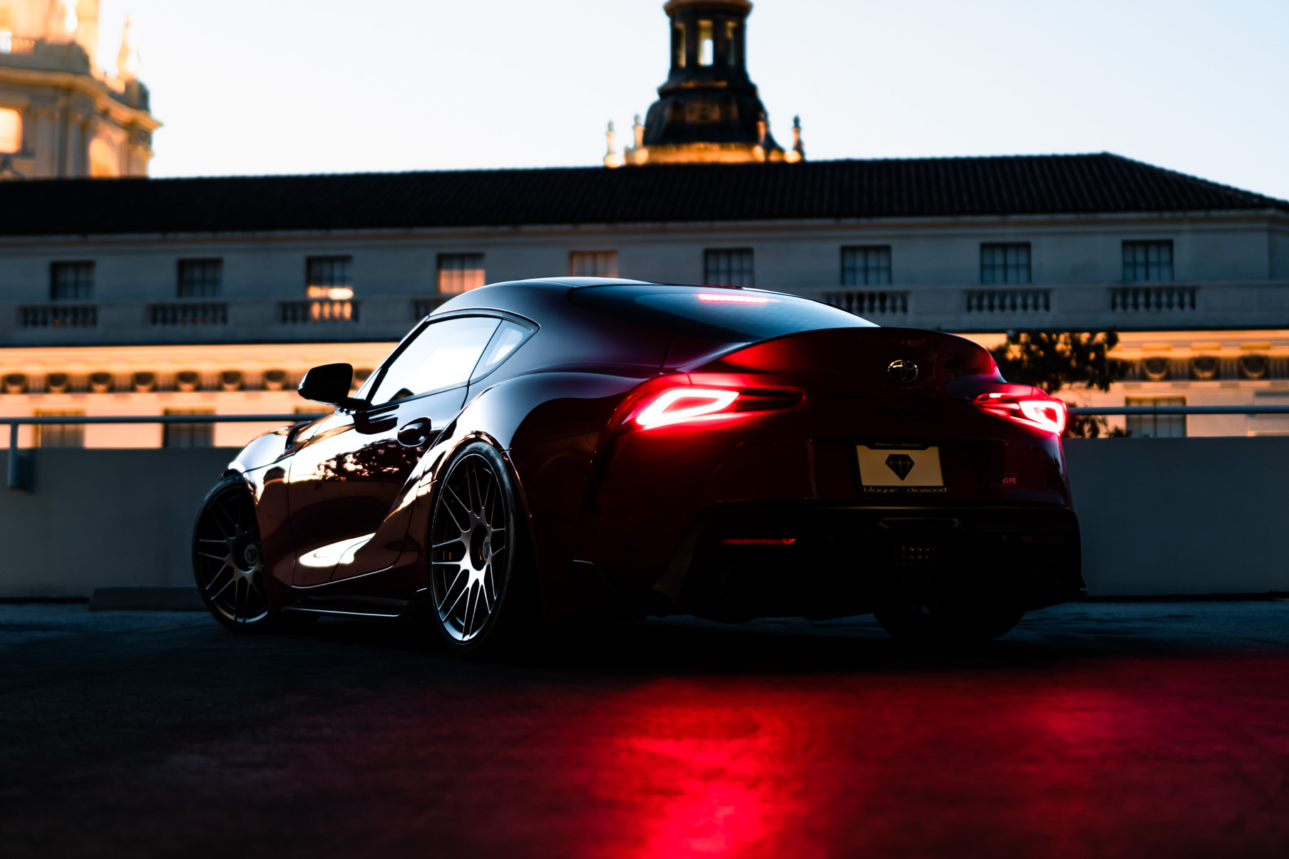 A 2020 Toyota Supra Launch Edition on 20 Inch Blaque Diamond BD-F12 Satin Black Wheels