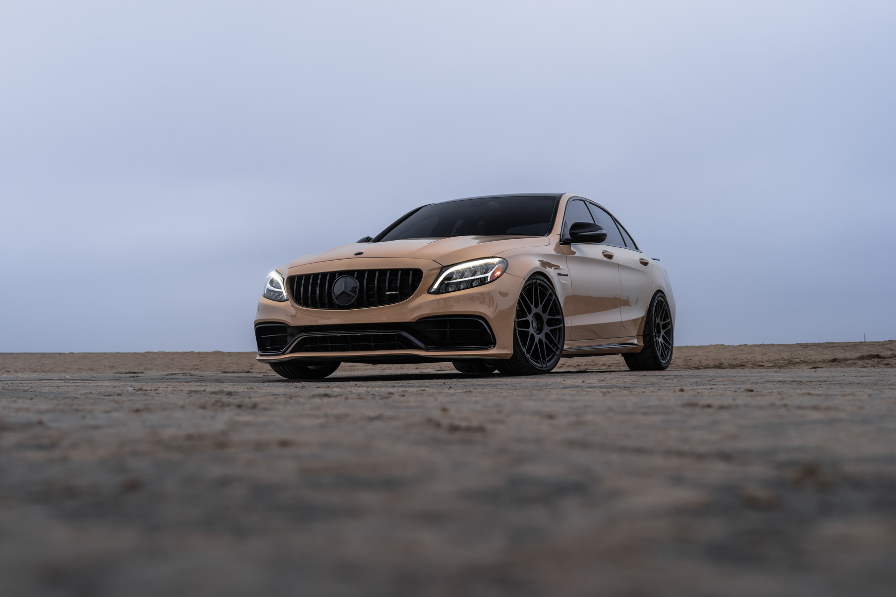 A 2020 Mercedes-Benz C63 AMG on 20 Inch Blaque Diamond BD-F12 Satin Black Wheels