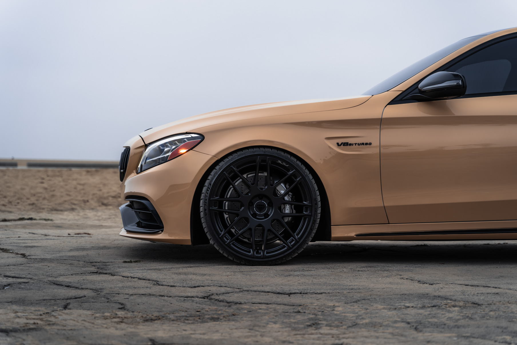 A 2020 Mercedes-Benz C63 AMG on 20 Inch Blaque Diamond BD-F12 Satin Black Wheels