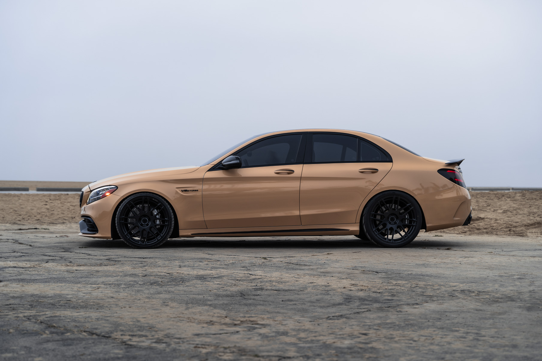 A 2020 Mercedes-Benz C63 AMG on 20 Inch Blaque Diamond BD-F12 Satin Black Wheels