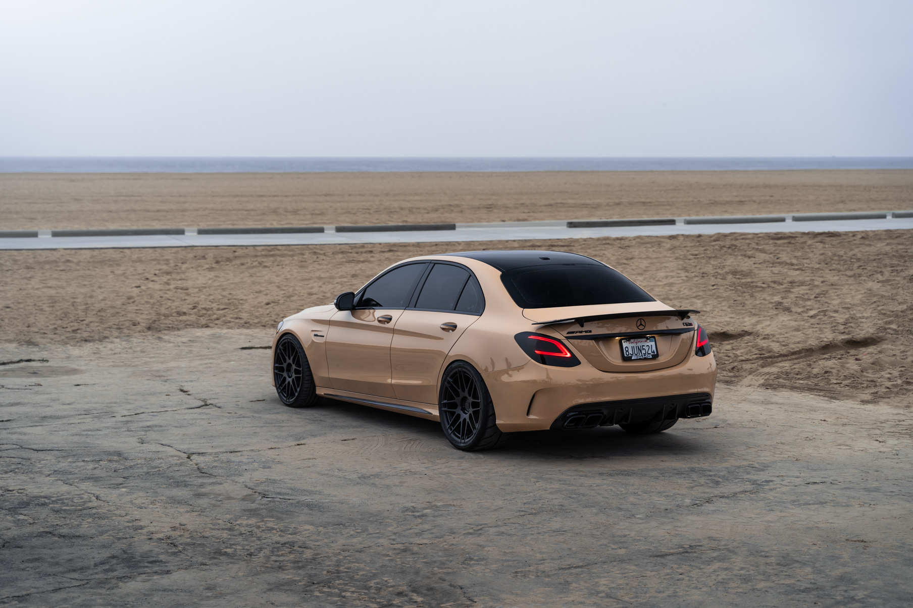 A 2020 Mercedes-Benz C63 AMG on 20 Inch Blaque Diamond BD-F12 Satin Black Wheels