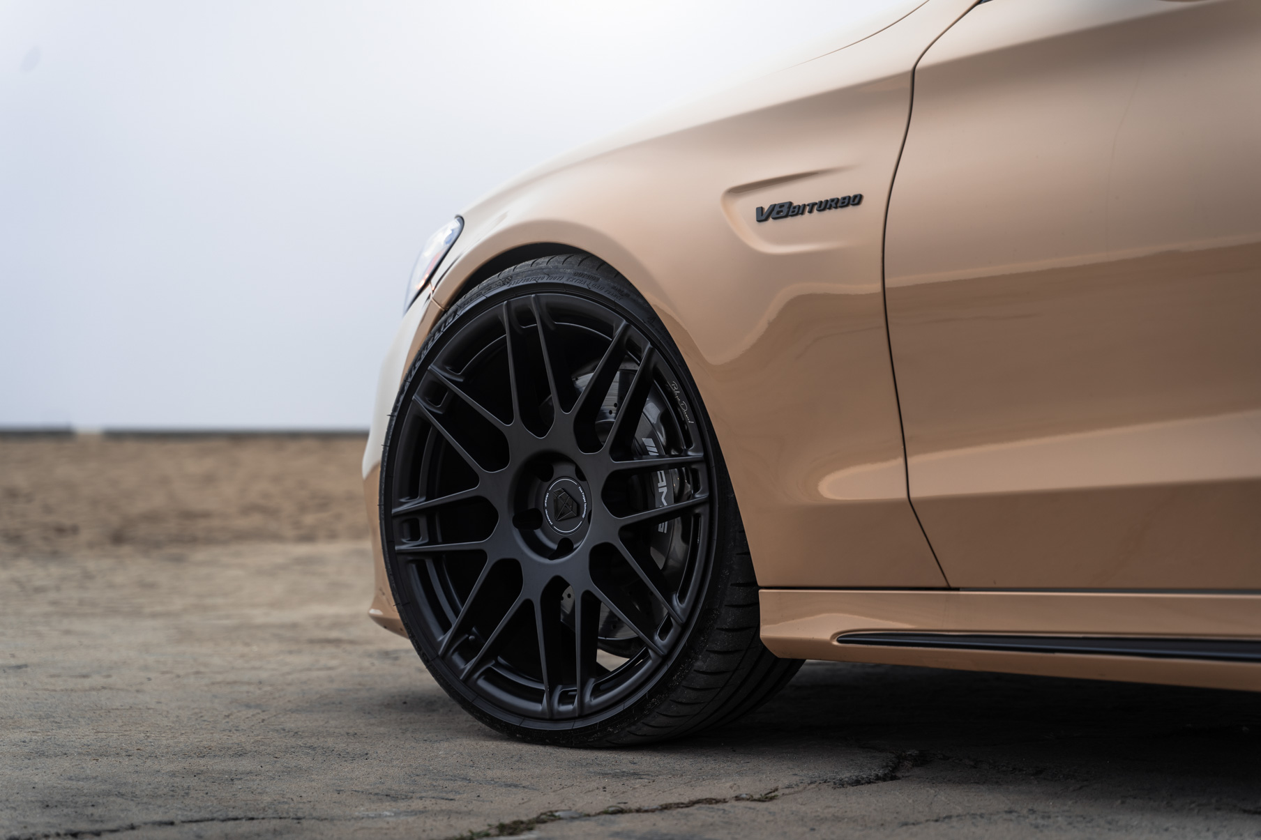 A 2020 Mercedes-Benz C63 AMG on 20 Inch Blaque Diamond BD-F12 Satin Black Wheels
