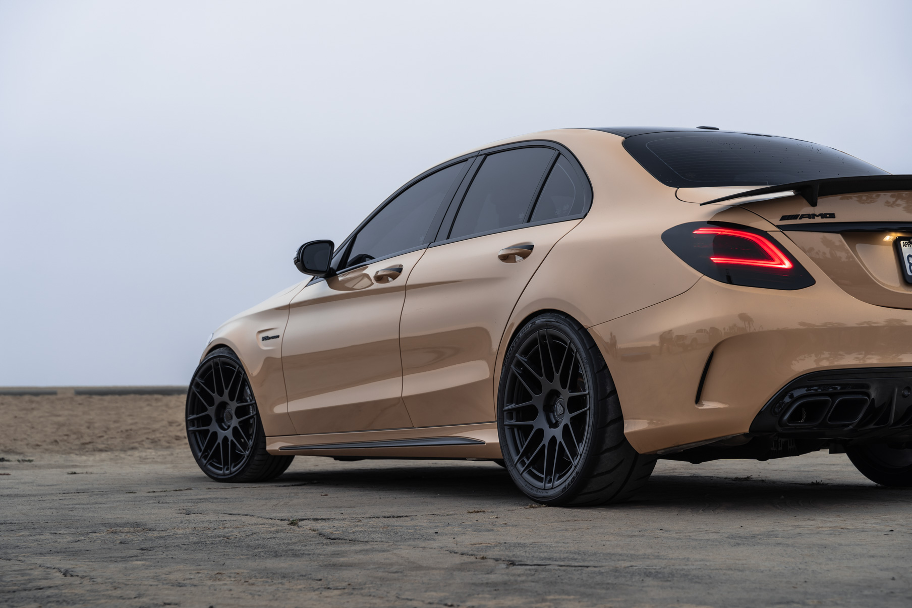 A 2020 Mercedes-Benz C63 AMG on 20 Inch Blaque Diamond BD-F12 Satin Black Wheels