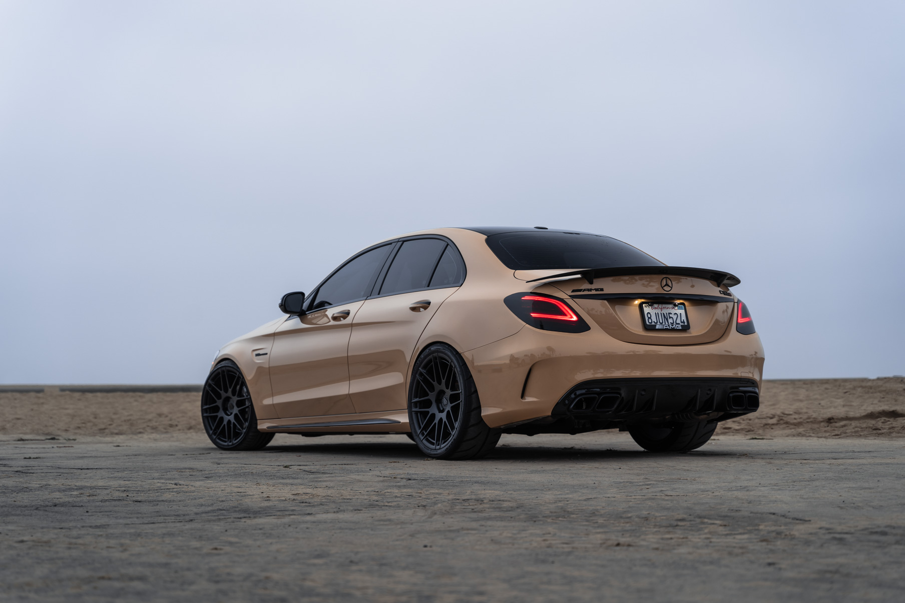 A 2020 Mercedes-Benz C63 AMG on 20 Inch Blaque Diamond BD-F12 Satin Black Wheels
