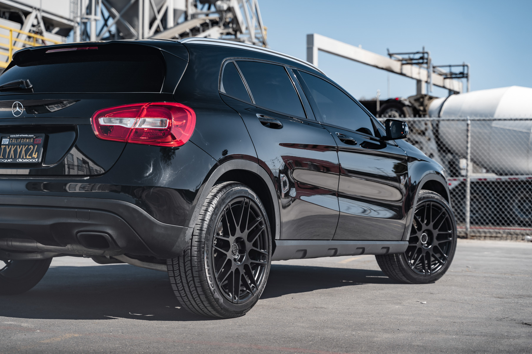 A 2017 Mercedes-Benz GLA250 on Blaque Diamond BD-F12 Satin Black Wheels