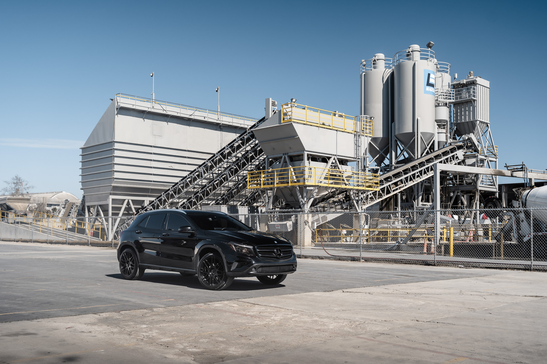 A 2017 Mercedes-Benz GLA250 on Blaque Diamond BD-F12 Satin Black Wheels