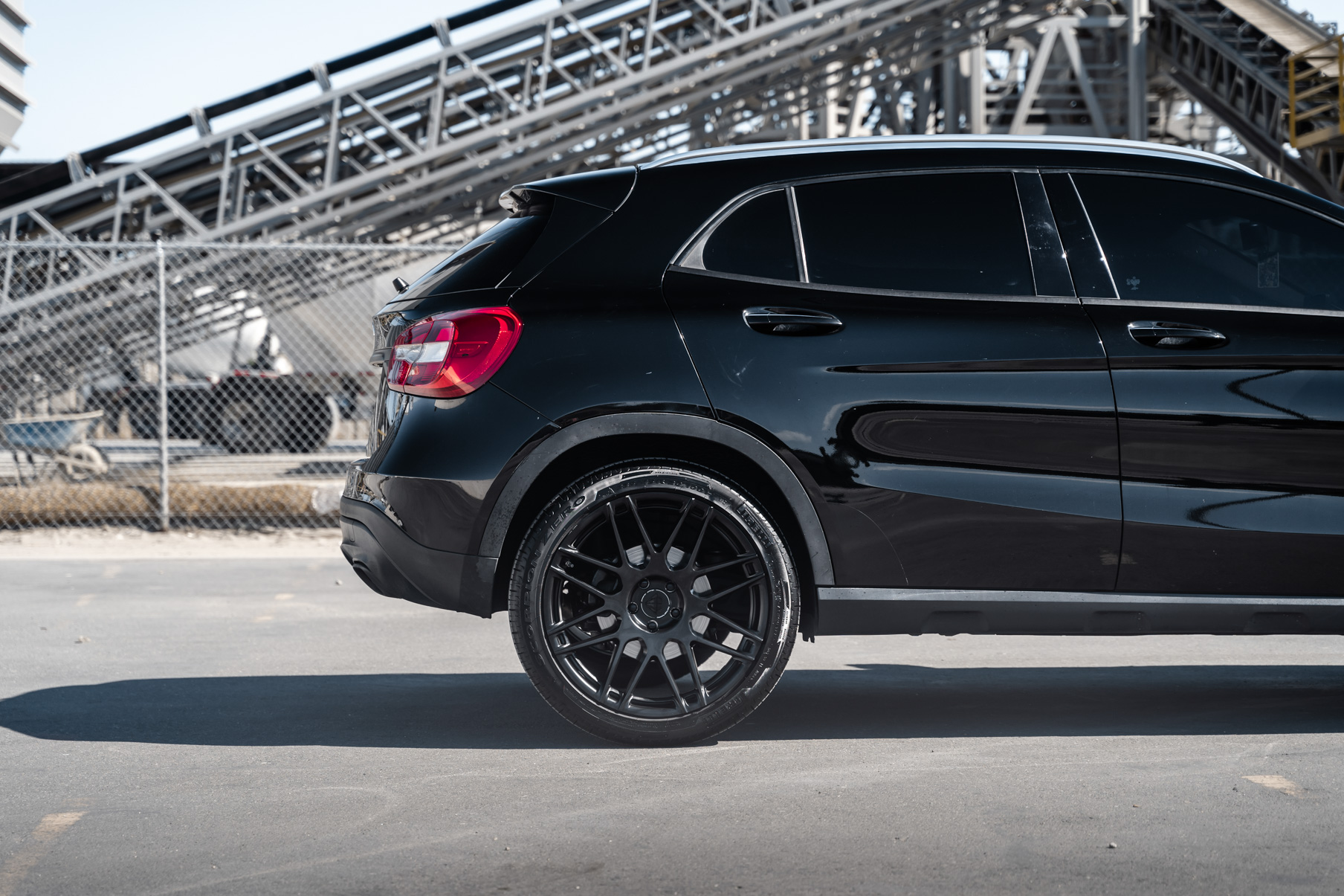 A 2017 Mercedes-Benz GLA250 on Blaque Diamond BD-F12 Satin Black Wheels