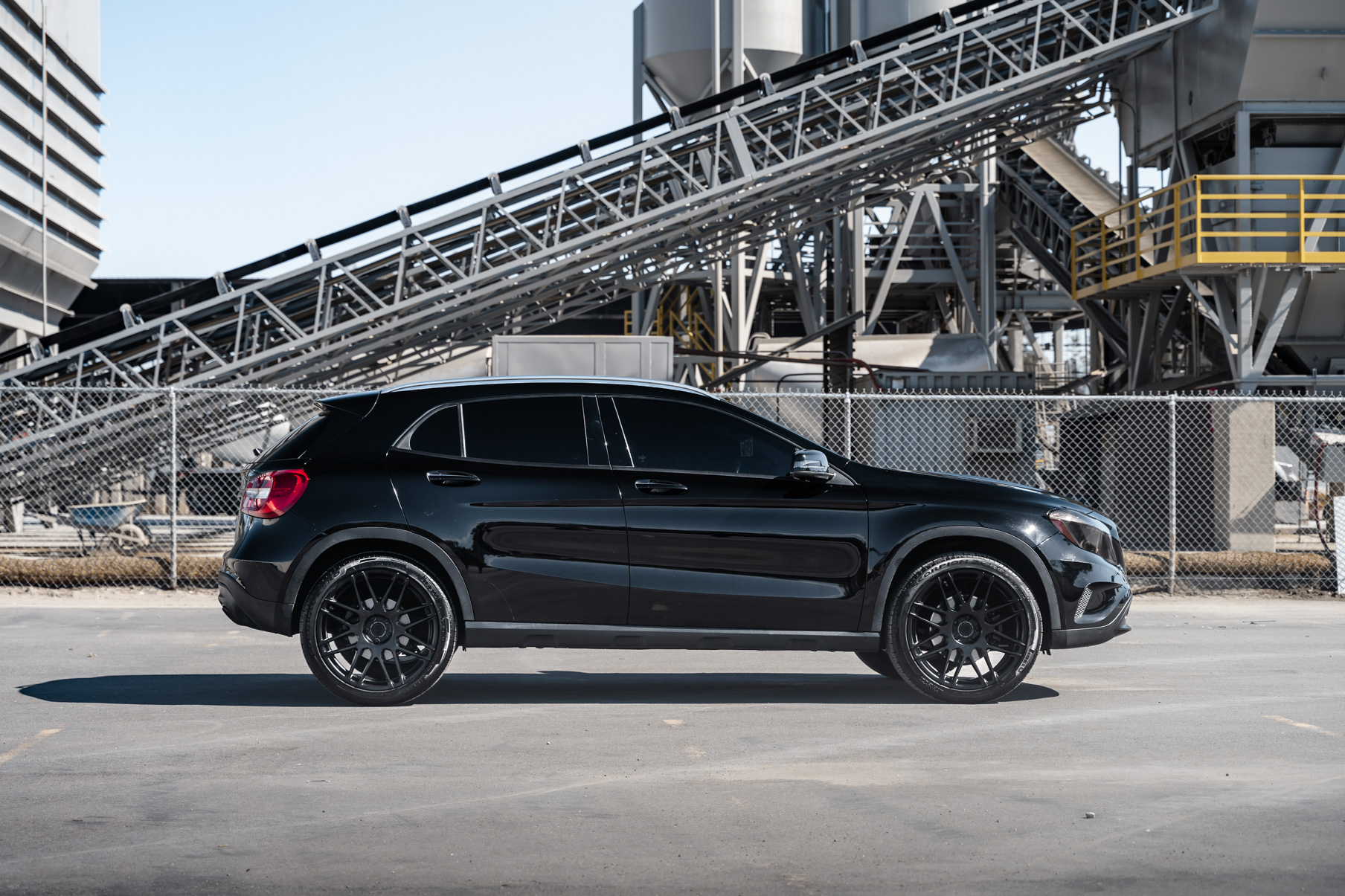 A 2017 Mercedes-Benz GLA250 on Blaque Diamond BD-F12 Satin Black Wheels