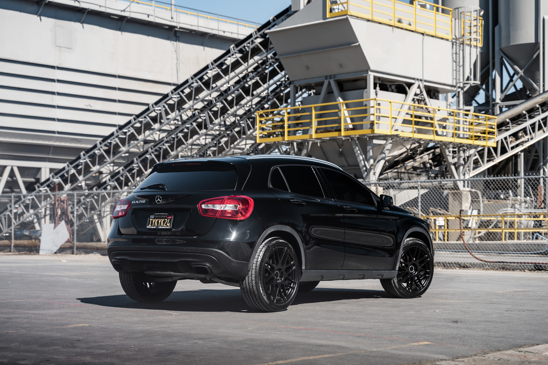 A 2017 Mercedes-Benz GLA250 on Blaque Diamond BD-F12 Satin Black Wheels
