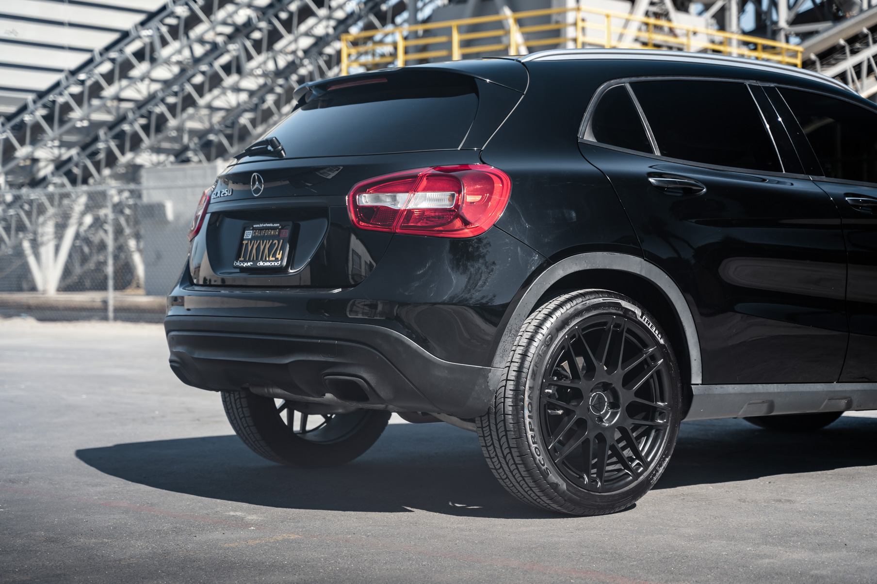A 2017 Mercedes-Benz GLA250 on Blaque Diamond BD-F12 Satin Black Wheels