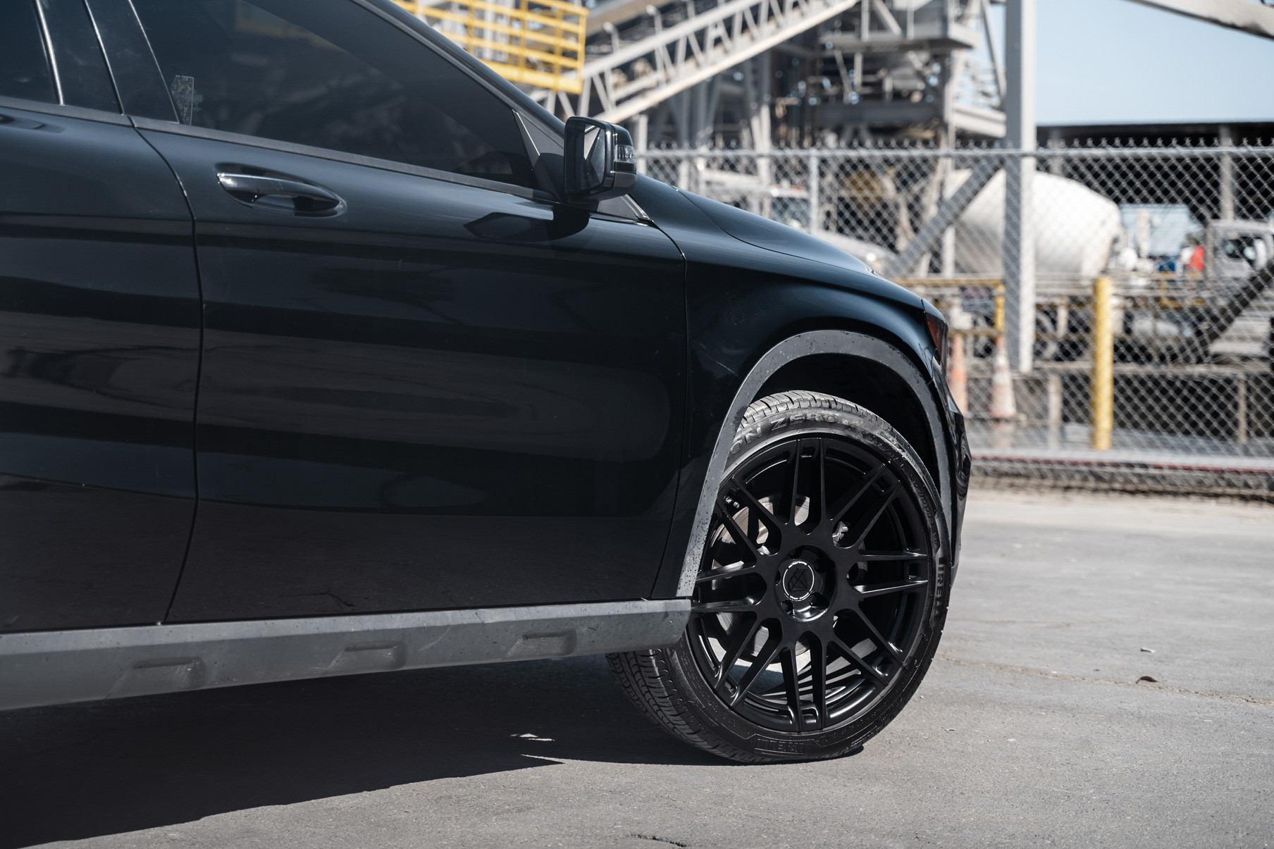 A 2017 Mercedes-Benz GLA250 on Blaque Diamond BD-F12 Satin Black Wheels