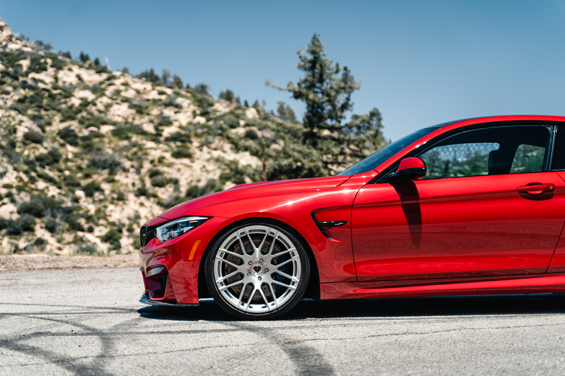 A 2020 BMW M4 CS on Blaque Diamond BD-F12 Brushed Silver Wheels