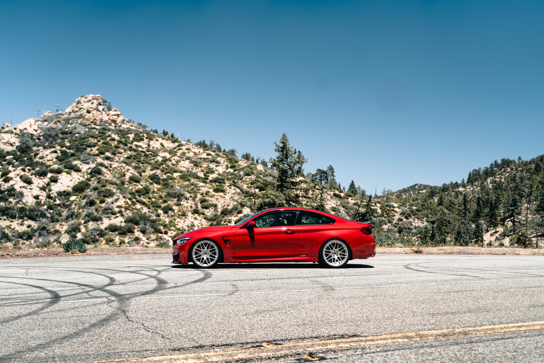 A 2020 BMW M4 CS on Blaque Diamond BD-F12 Brushed Silver Wheels