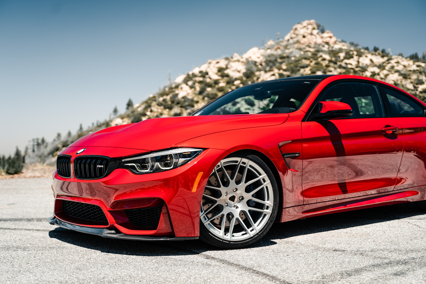 A 2020 BMW M4 CS on Blaque Diamond BD-F12 Brushed Silver Wheels