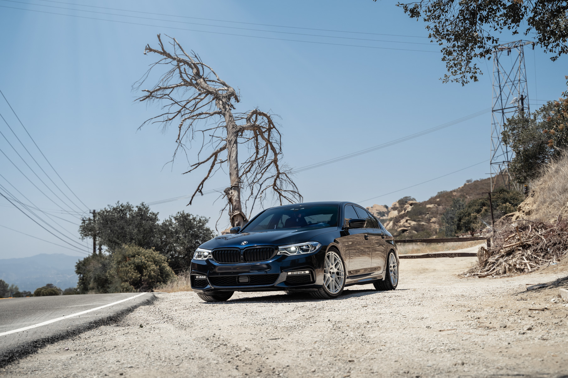 A 2017 BMW 530i M Sport on Blaque Diamond BD-F12 Brushed Silver Wheels