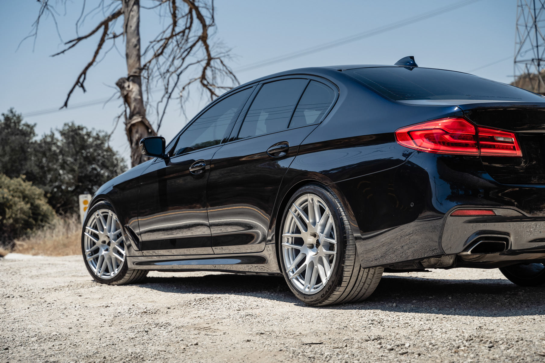 A 2017 BMW 530i M Sport on Blaque Diamond BD-F12 Brushed Silver Wheels