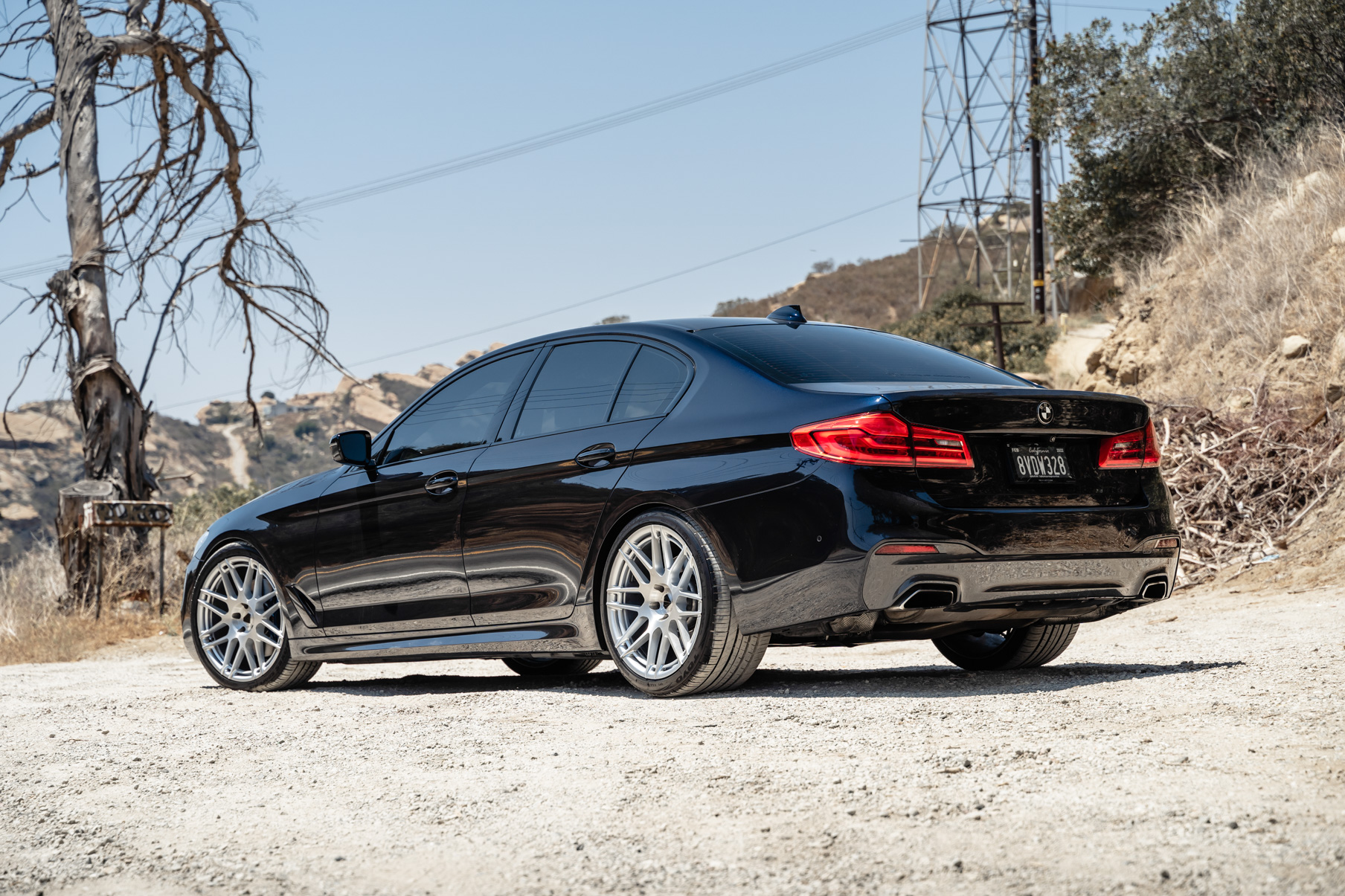 A 2017 BMW 530i M Sport on Blaque Diamond BD-F12 Brushed Silver Wheels