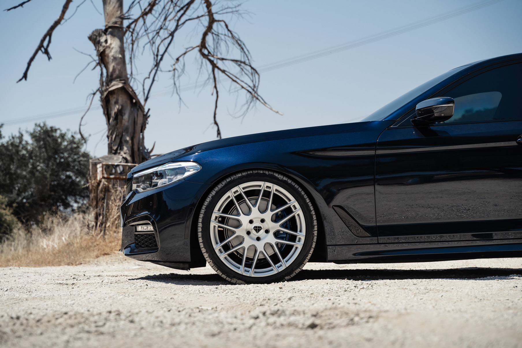 A 2017 BMW 530i M Sport on Blaque Diamond BD-F12 Brushed Silver Wheels