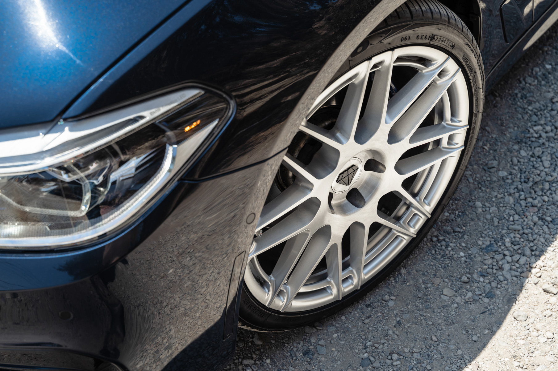 A 2017 BMW 530i M Sport on Blaque Diamond BD-F12 Brushed Silver Wheels