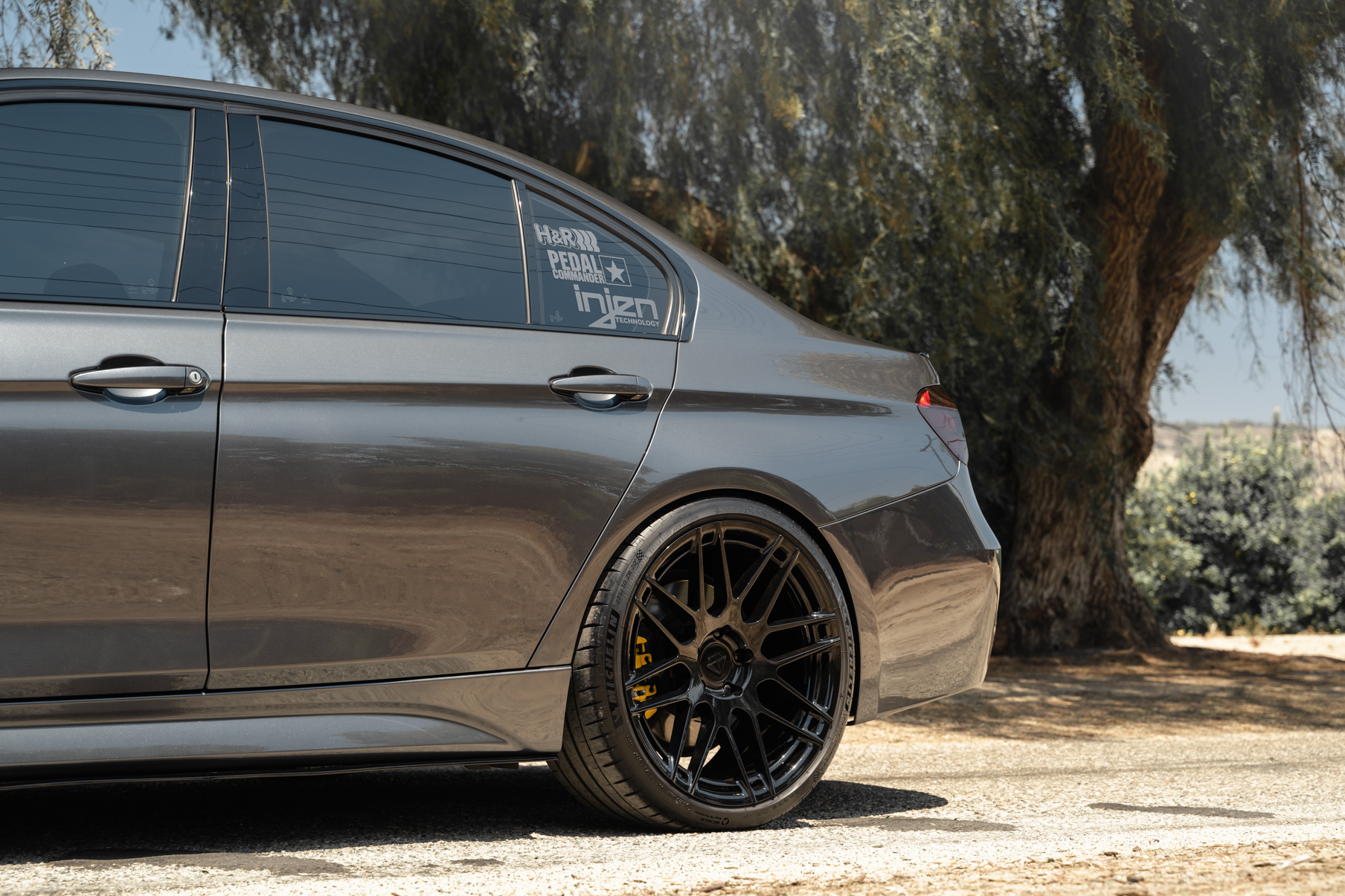 A 2015 BMW 335i on Blaque Diamond BD-F12 Custom Gloss Black Wheels