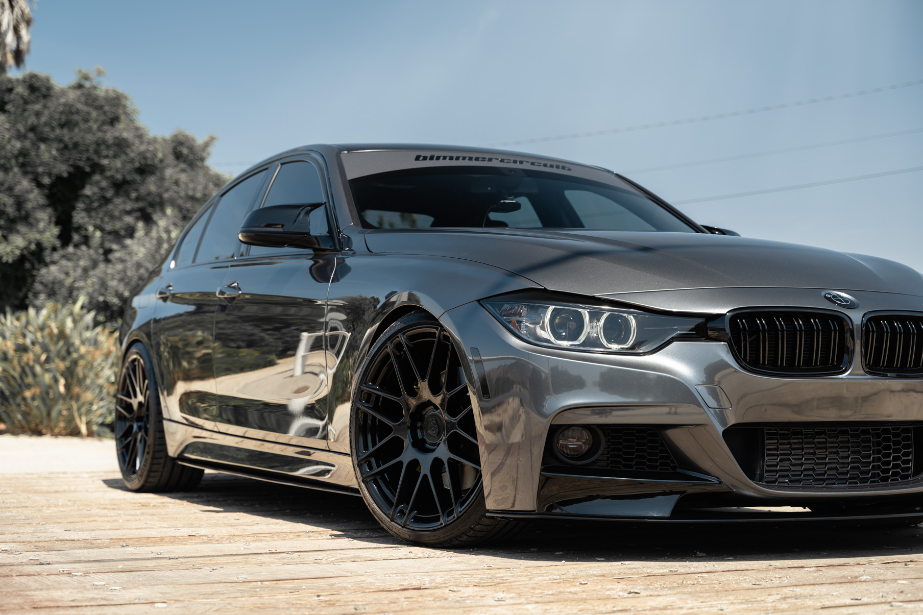 A 2015 BMW 335i on Blaque Diamond BD-F12 Custom Gloss Black Wheels