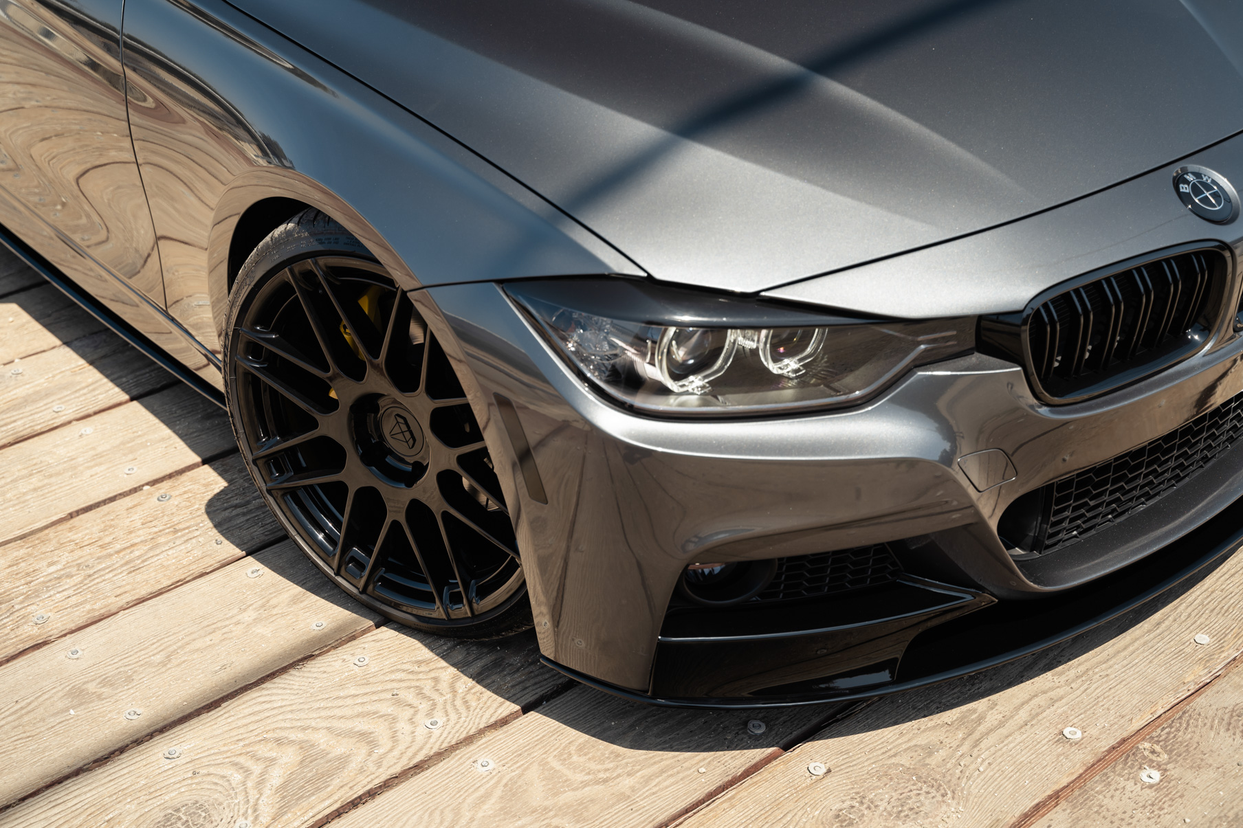 A 2015 BMW 335i on Blaque Diamond BD-F12 Custom Gloss Black Wheels