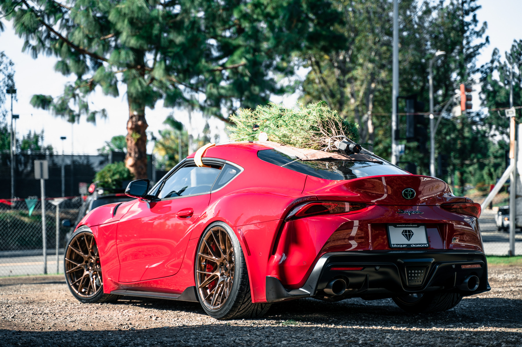 A 2020 Toyota Supra on 20 Inch Blaque Diamond BD-F18 Polished Liquid Bronze Wheels