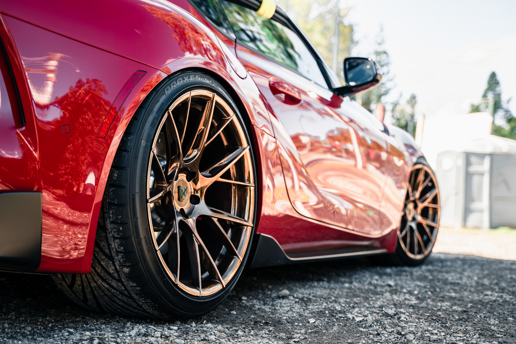 A 2020 Toyota Supra on 20 Inch Blaque Diamond BD-F18 Polished Liquid Bronze Wheels